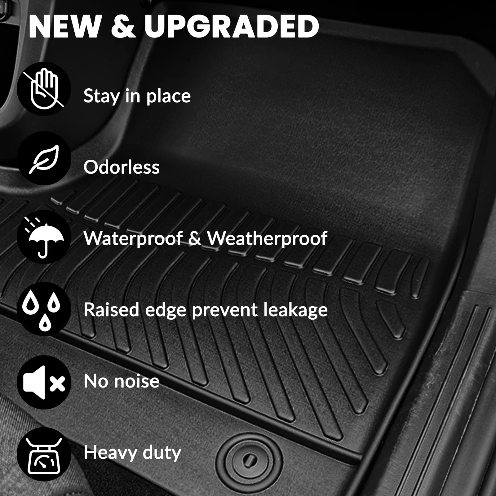 Auxko Premium TPE All-Weather Floor Mats for Hyundai IONIQ 5 (2022-2025) - Non-Slip, Odorless, Heavy Duty Protection - Perfect for Daily Commute, Road Trips & Extreme Weather Conditions