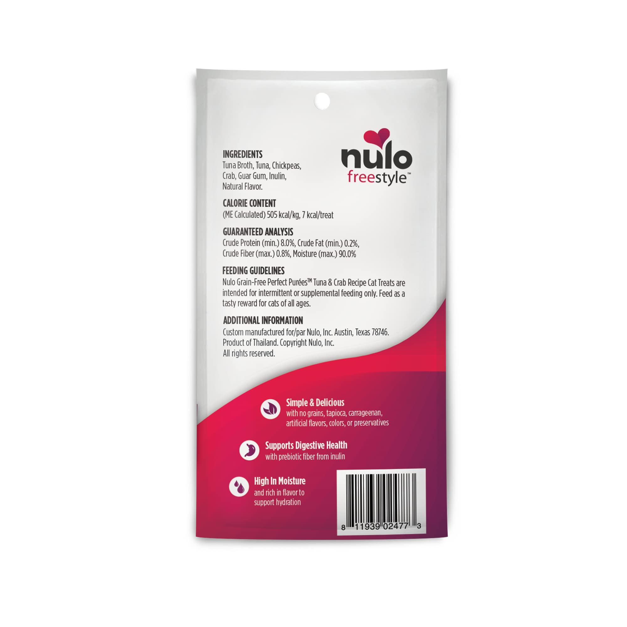Nulo Freestyle Perfect Puree Tuna & Crab Tube Cat Treats - 0.5oz (6 Count) - High-Protein Soft Food Topper for Cats & Kittens - Perfect for Picky Eaters & Training Rewards