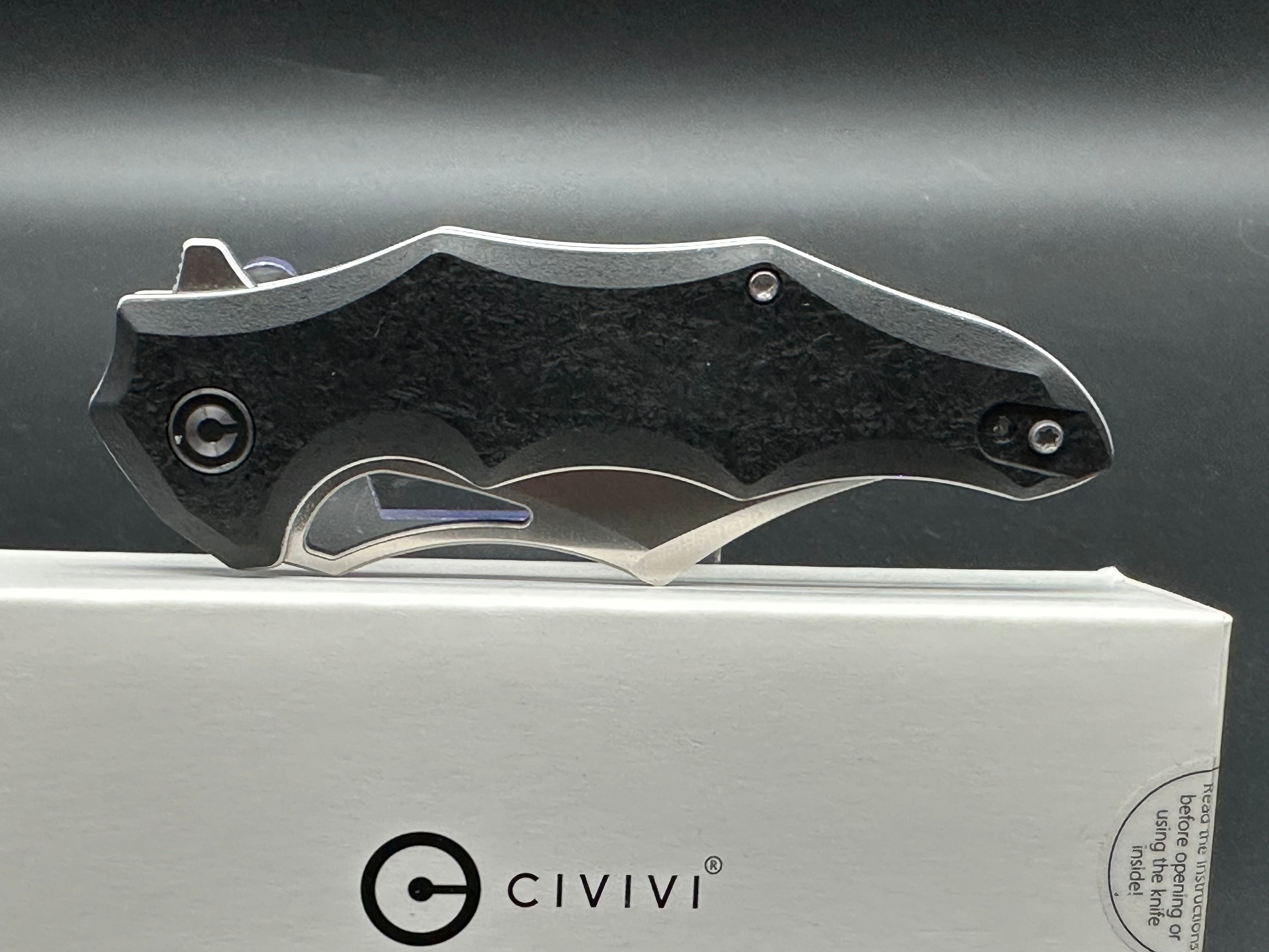 CIVIVI CHIRO Folding Pocket Knife - 14C28N Stainless Steel Blade, Black Handle, Clip Point Plain Edge Satin Finish - Perfect for Camping, Hiking & Everyday Carry (EDC)