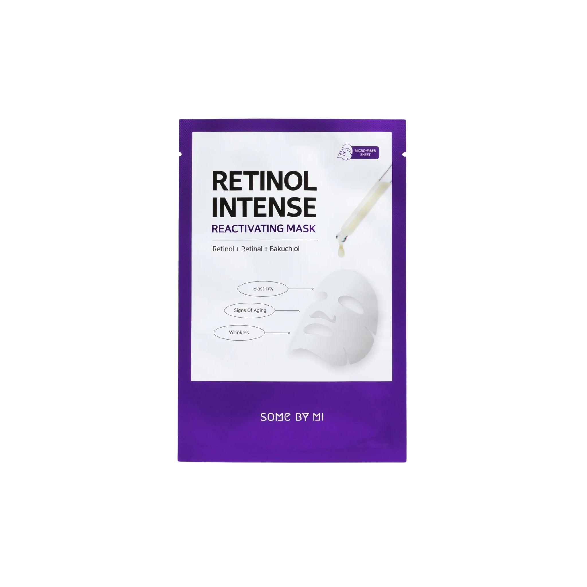SOME BY MI Retinol Intense Reactivating Mask 1PC - Hydrating & Firming Facial Mask for Anti-Aging & Wrinkle Reduction | Perfect for Night Skincare Routine & Spa Treatment