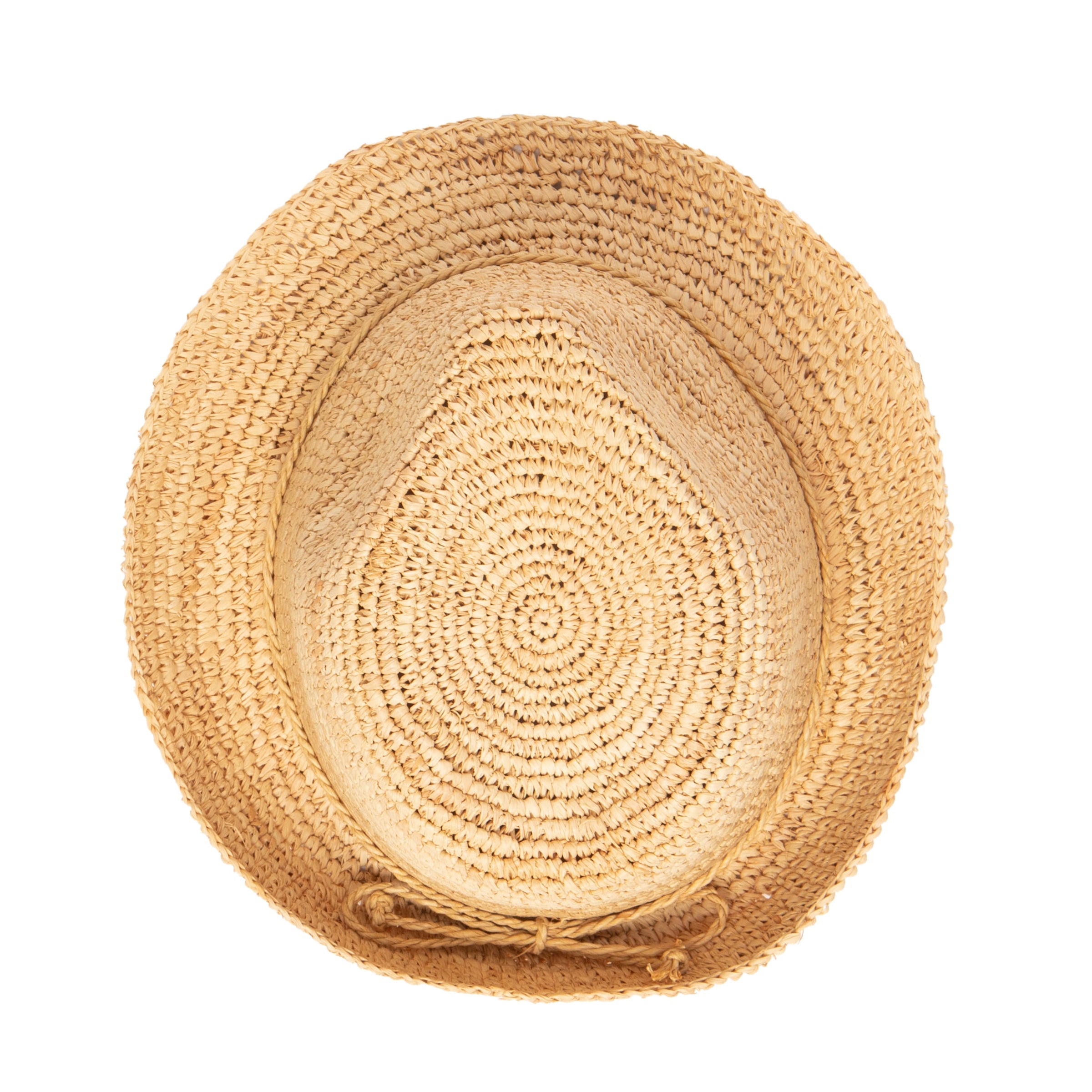 Kids' Crochet Raffia Fedora Hat - Summer Beach Sun Hat for Boys & Girls - Perfect for Outdoor, Vacation and Photoshoots