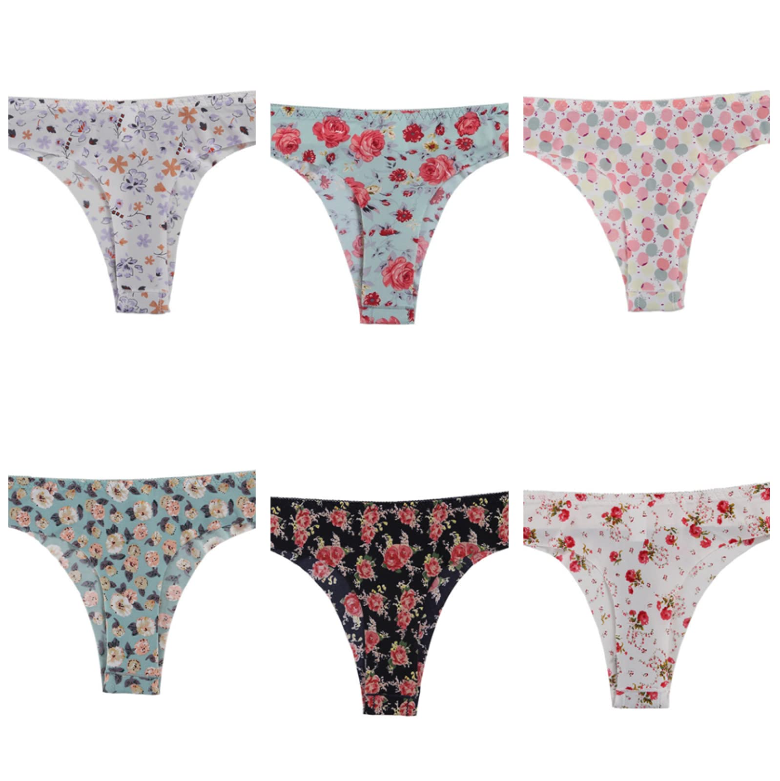 Women's Underwear 3/6/9 Pack Seamless Ice Silk Panties - No Show, Stretchy, Printed Thong & Briefs for Everyday Comfort | Perfect for Workout, Sleep & Daily Wear