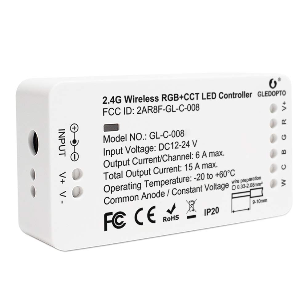 Zigbee LED Controller RGBCCT/RGBW Smart Dimmer for LED Strip Lights 12-24V - Compatible with Amazon Echo Plus, Works with Alexa - Perfect for Home Lighting, Bedroom, Living Room, and Party Decor
