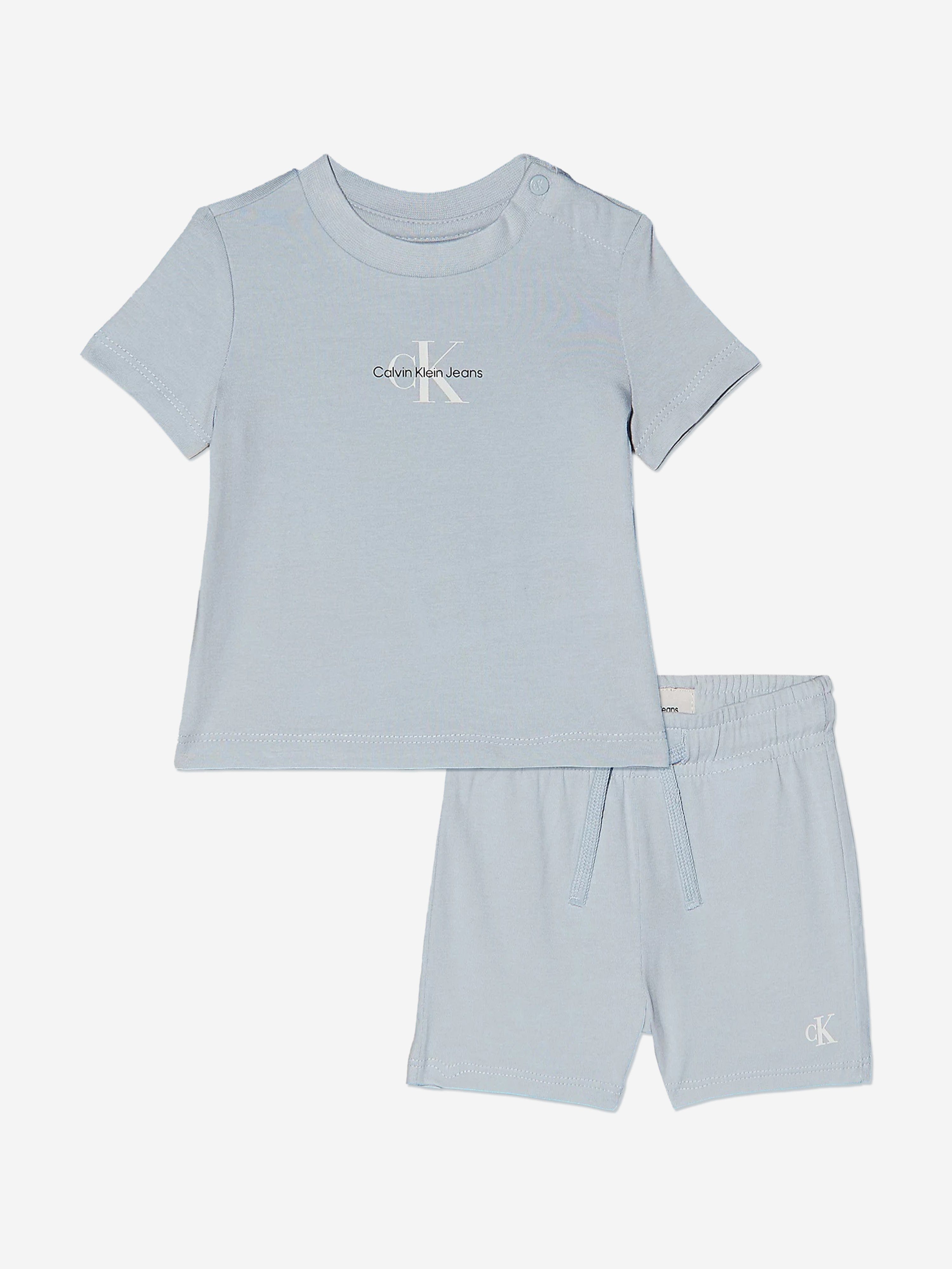 Personalized Baby Monogram Logo Short Set - Soft Cotton Blue Outfit for Newborns & Infants | Perfect for Photo Shoots, Birthday Gifts & Everyday Wear