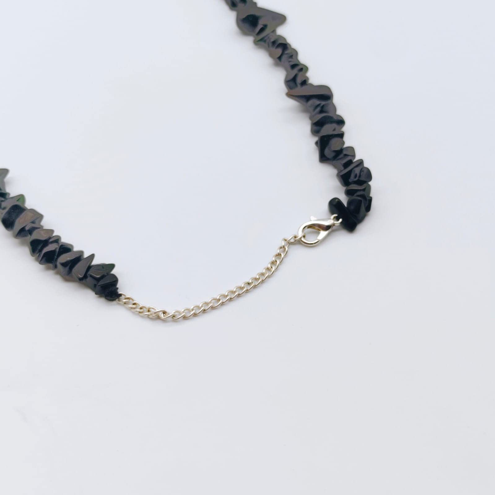 Natural Black Onyx Pain Necklace - Handmade Anime Choker Jewelry for Cosplay | 24 Inch Adjustable Gothic Necklace Gift for Men & Women | Perfect for Halloween, Comic Con & Gothic Fashion