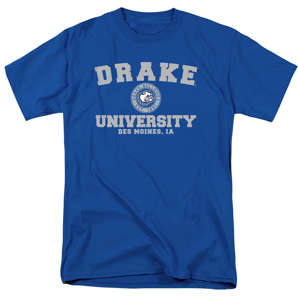 Drake University Official Circle Logo Unisex Adult T-Shirt - Comfortable Cotton Tee for Men & Women - Perfect for School Spirit, Alumni Events & Casual Wear - Size Large