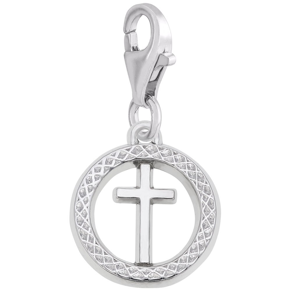 Cross Charm with Lobster Claw Clasp - Stainless Steel Pendant for Bracelets & Necklaces - Perfect for Religious Jewelry, Gifts, and Everyday Wear