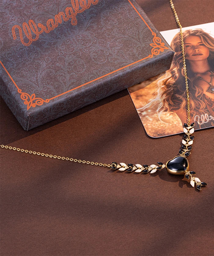 Wrangler Demeter’s Heart Onyx Necklace for Women - Elegant Greek Goddess Jewelry Gift for Birthday, Anniversary & Special Occasions