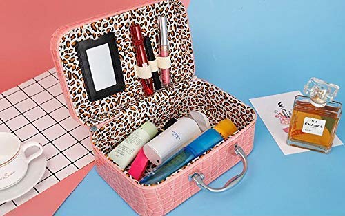 Hetarmi Makeup Organizer Box with Magnifying Mirror - Adjustable Dividers Cosmetic & Jewelry Storage Case - Portable Toiletry Box for Travel (Multi-Color) | Perfect for Vanity, Bathroom & On-the-Go Makeup Organization