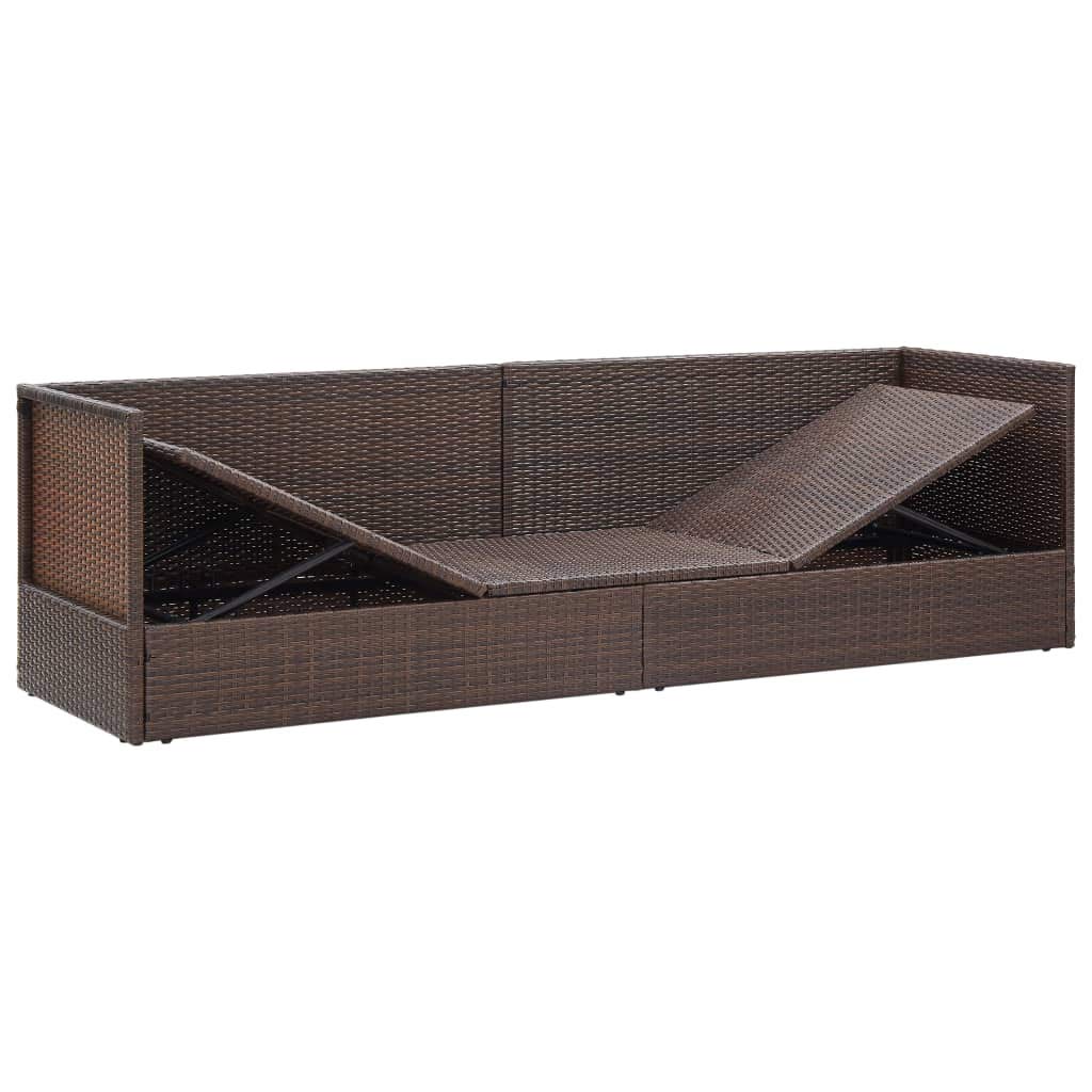 FAMIROSA Rattan Lounge Bed with Cushion - Outdoor Relaxation