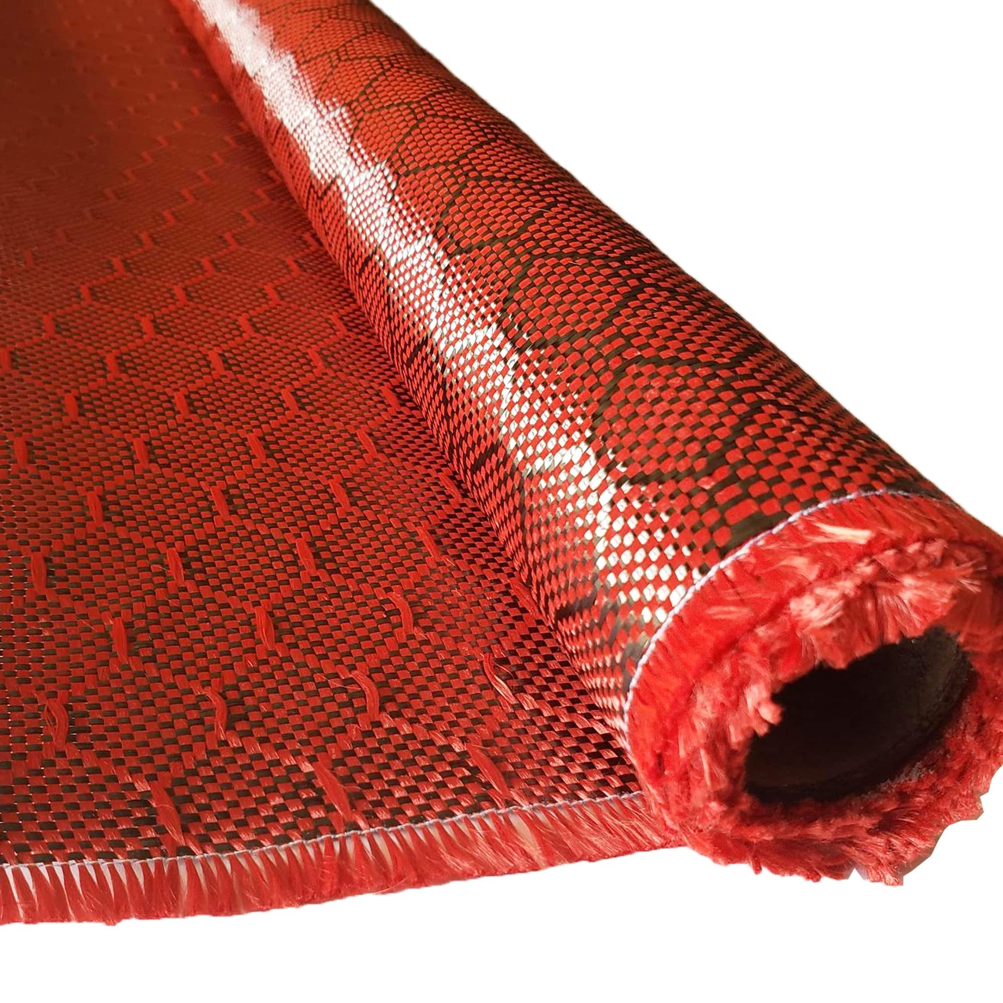 12 in Beehive Weave Carbon Fiber Aramid Fabric - Red 3K 240g/m² - High-Performance Carbon Fiber Cloth for Automotive Repair, Boat Restoration & DIY Projects (10 Ft Length, 12
