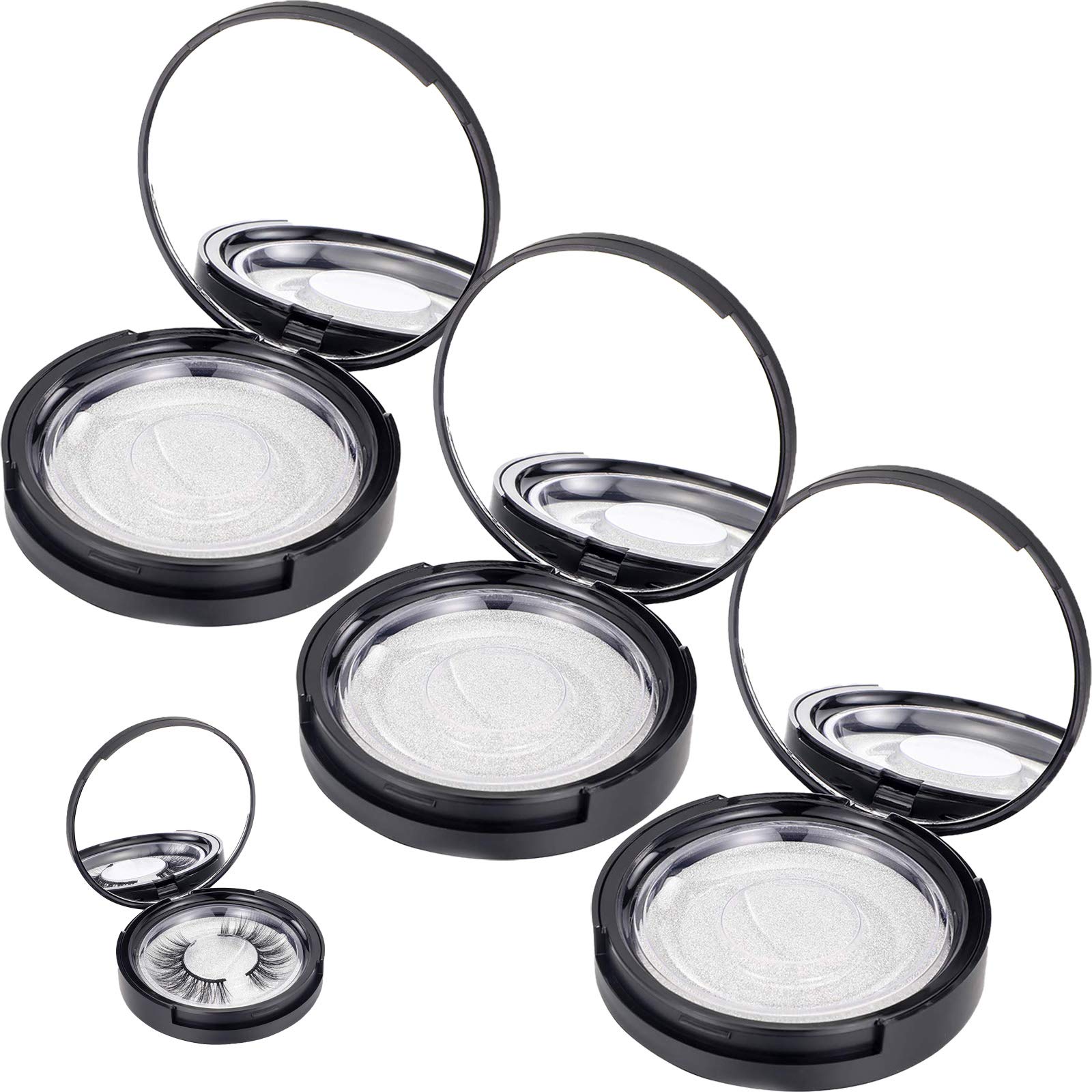 3 Pack Empty Eyelash Storage Case with Mirror - Portable Lash Holder for Women & Girls - Perfect for Travel, Makeup Organizer & Salon Use