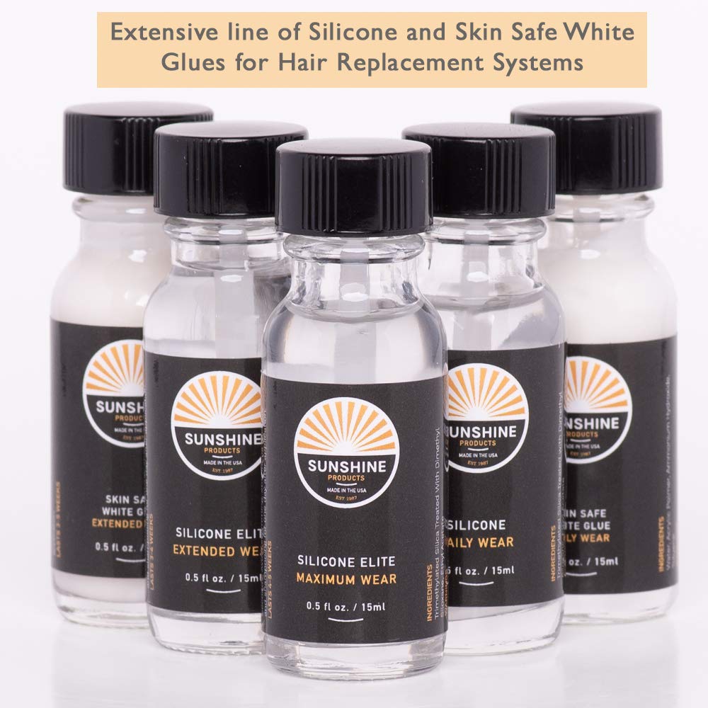 Sunshine Bond White Glue - Strong Hold Hair Replacement Adhesive for Poly & Lace Wigs, Toupees - Invisible, Waterproof, Sweatproof - Daily Use for Natural Look - Perfect for Workouts, Swimming & Everyday Wear