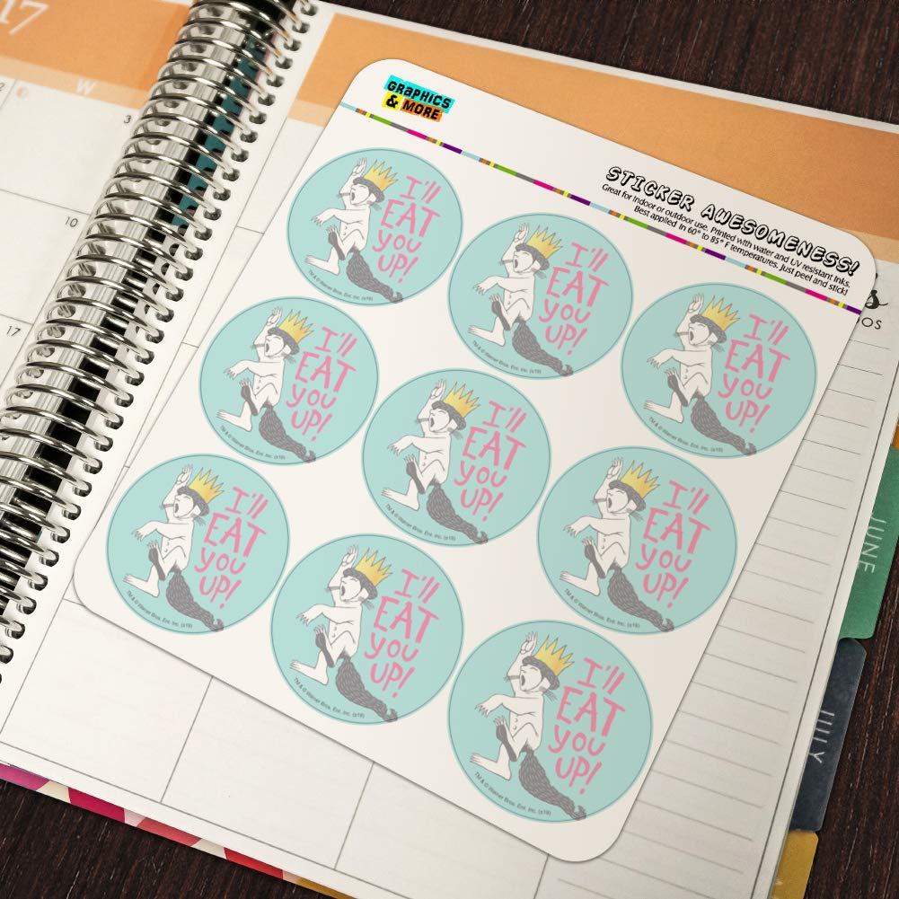 Where The Wild Things Are Eat You Up - Planner Calendar Stickers for Scrapbooking, Bullet Journal & Crafting - Perfect for DIY Projects, Gift Wrapping & School Supplies