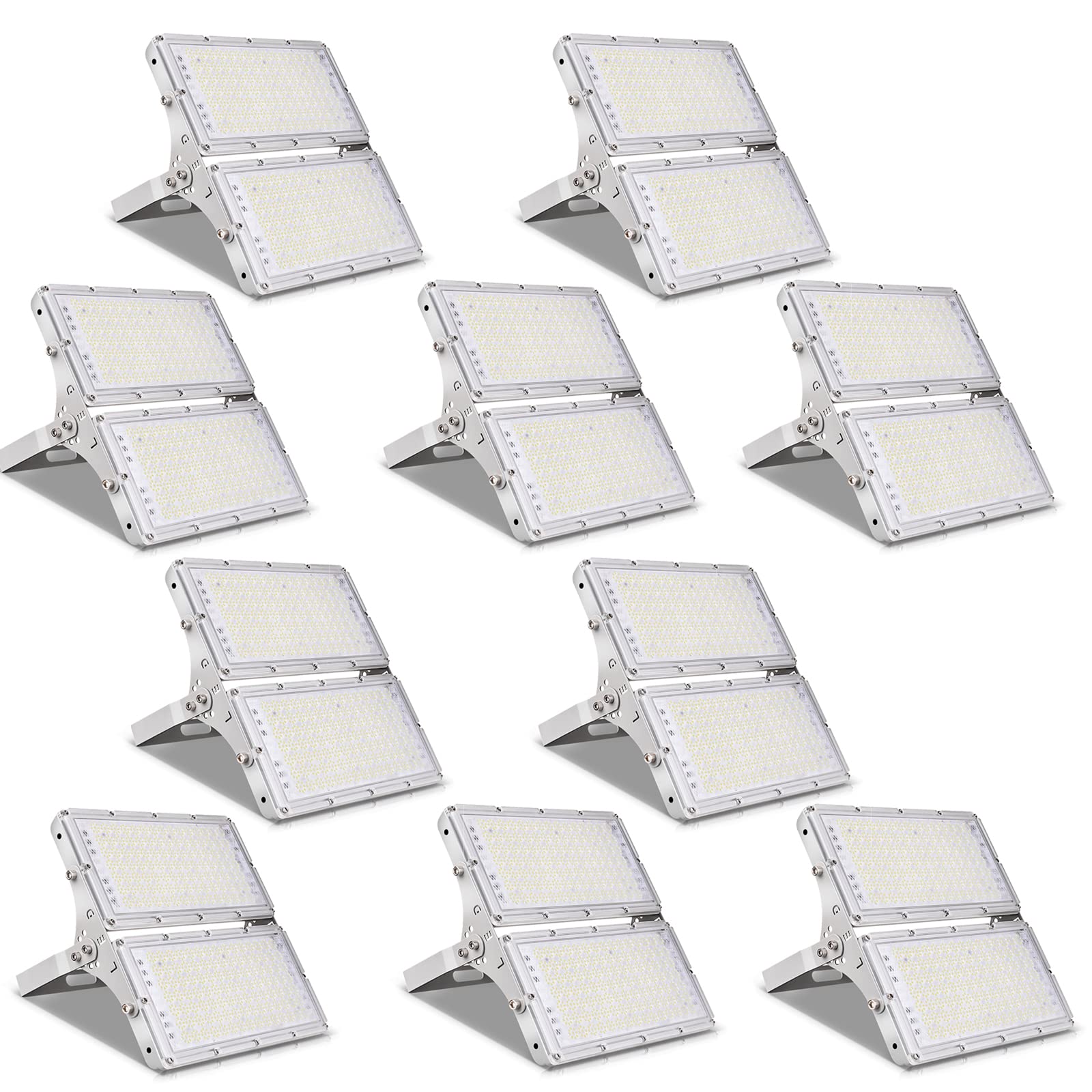 200W LED Flood Light Outdoor - 16000LM 6000K Daylight White, IP66 Waterproof Slim Security Light for Garage, Garden, Yard, Playground - Bright Landscape & Wall Lighting (10 Pack) - Perfect for Nighttime Security & Area Illumination