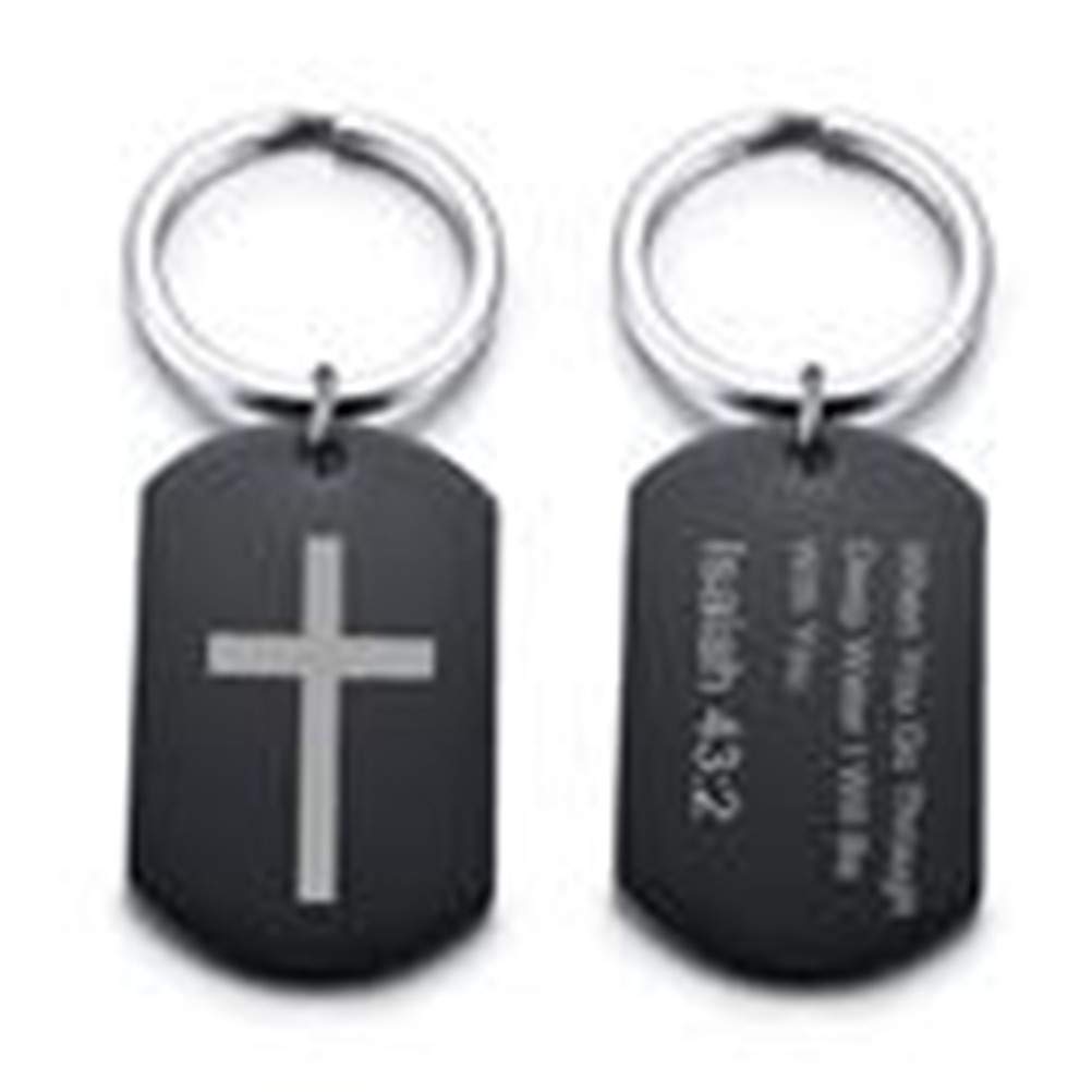 Custom Christian Keychain Necklace - Personalized Bible Verse Gift for Men & Boys | Faith Jewelry for Daily Wear