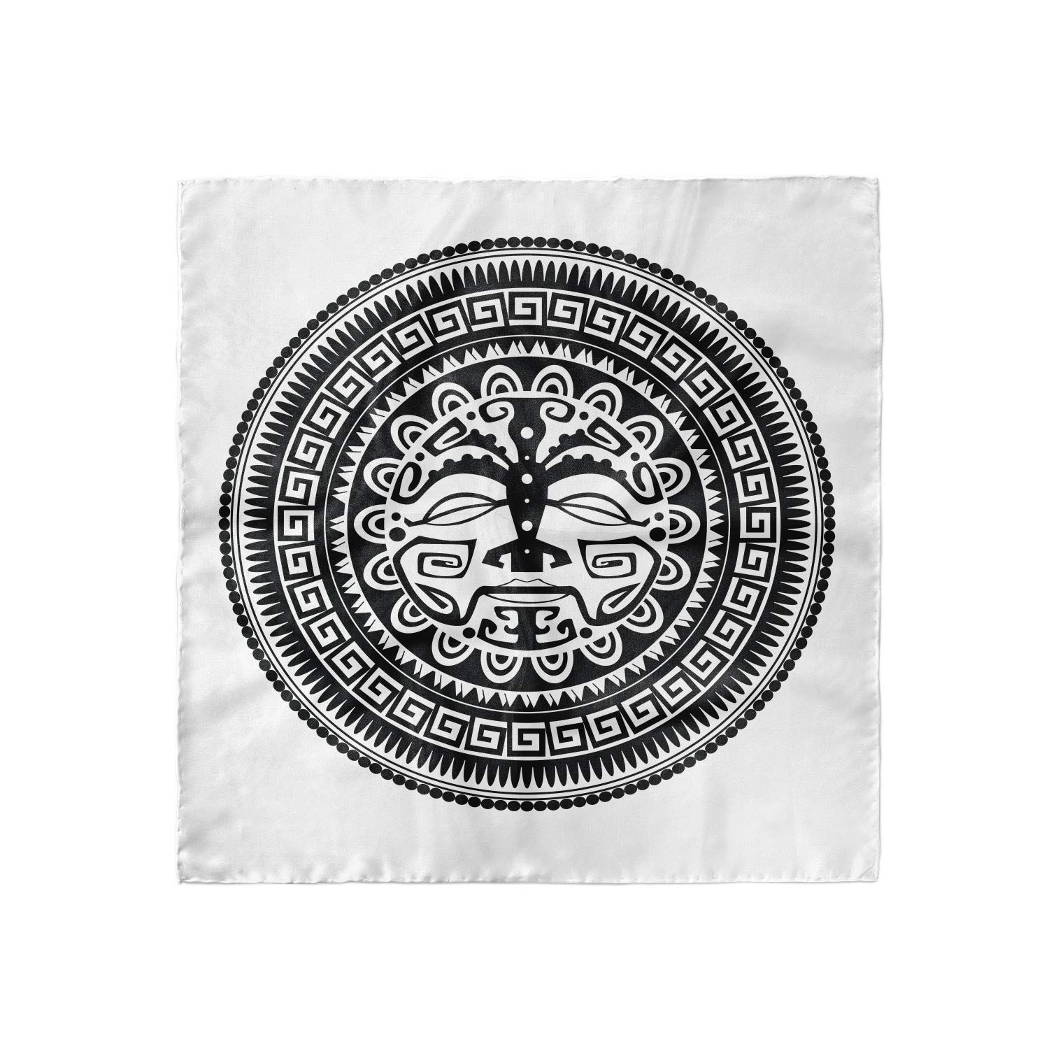 Ambesonne Black and White Hair Scarf - Vintage Oriental Folklore Head Wrap for Women - Perfect for Boho Style, Head Covering, and Fashion Accessories