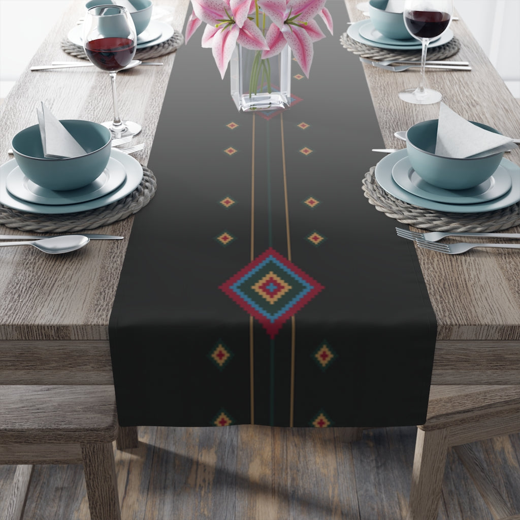 Black Diamond Southwestern Table Runner - Elegant Kitchen & Dining Table Linens Cloth for Home Decor, Party & Holiday Dinner Settings