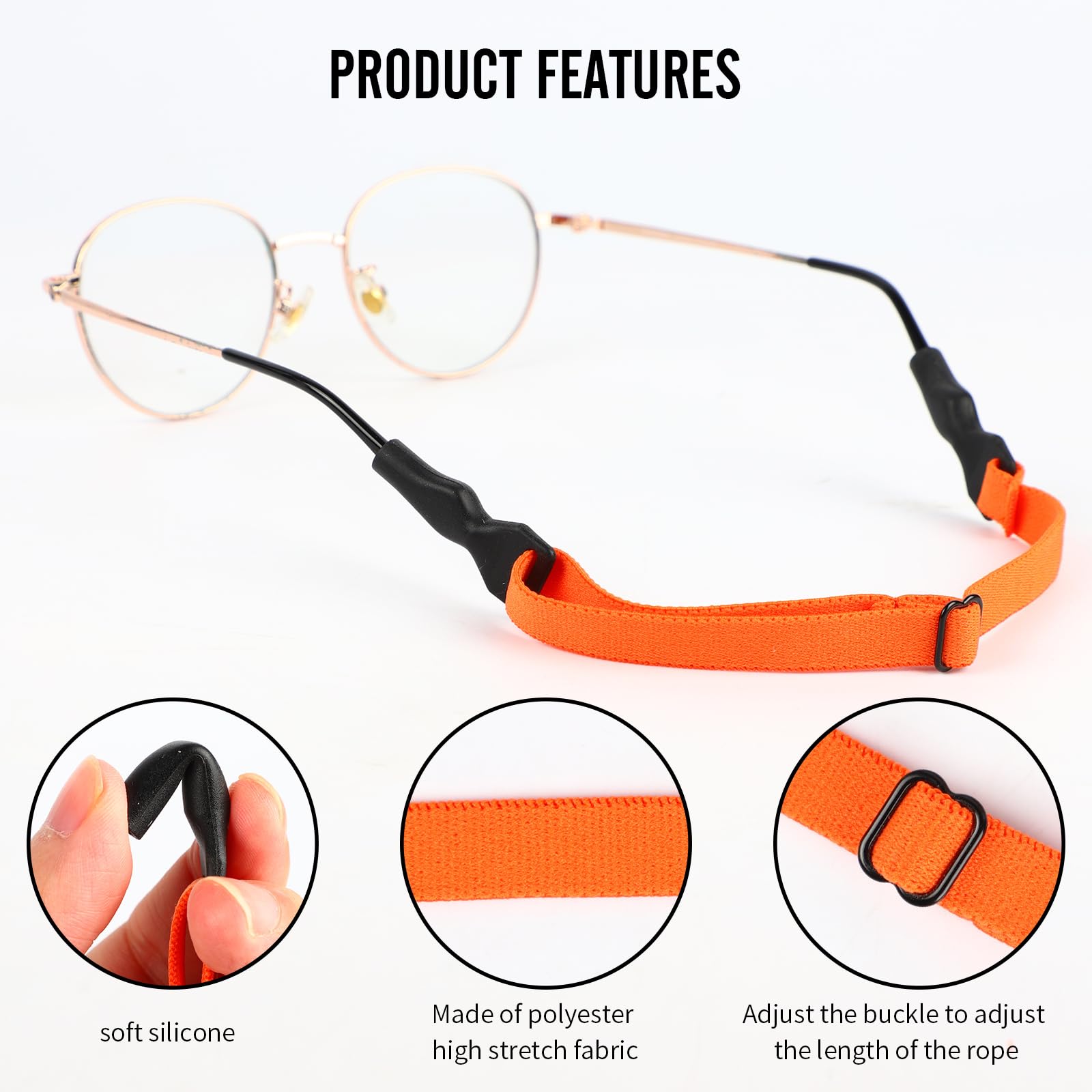 Adjustable Eyeglass Strap for Kids & Sports - Safety Retainer for Sunglasses & Bike Riding