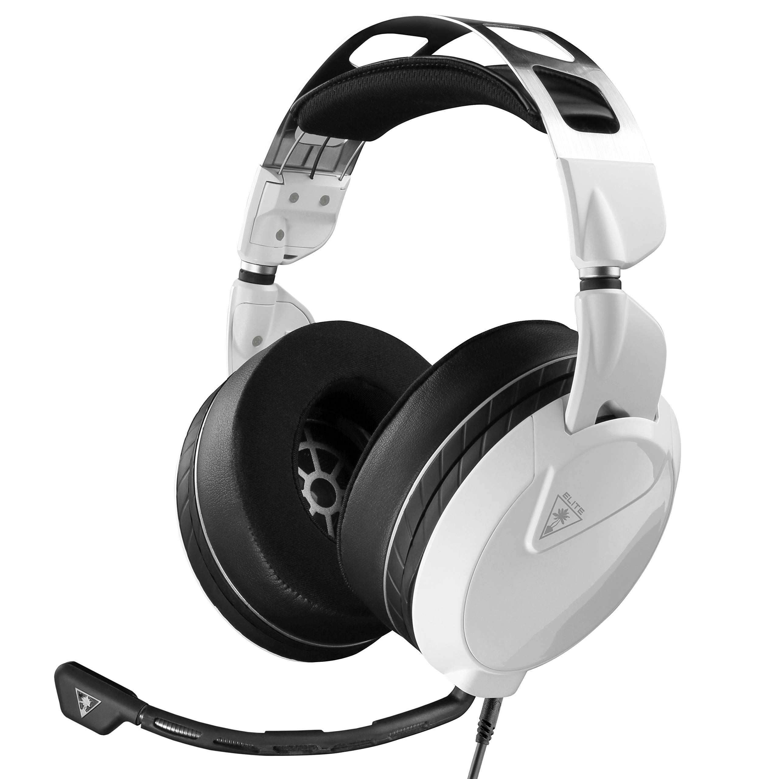 Turtle Beach Elite Pro 2 Premium Gaming Headset - 50mm Speakers, Metal Headband (White) - Compatible with PC, Mobile, Xbox Series X/S, Xbox One, PS5, PS4, Nintendo Switch via 3.5mm - Perfect for Competitive Gaming & Immersive Audio Experience