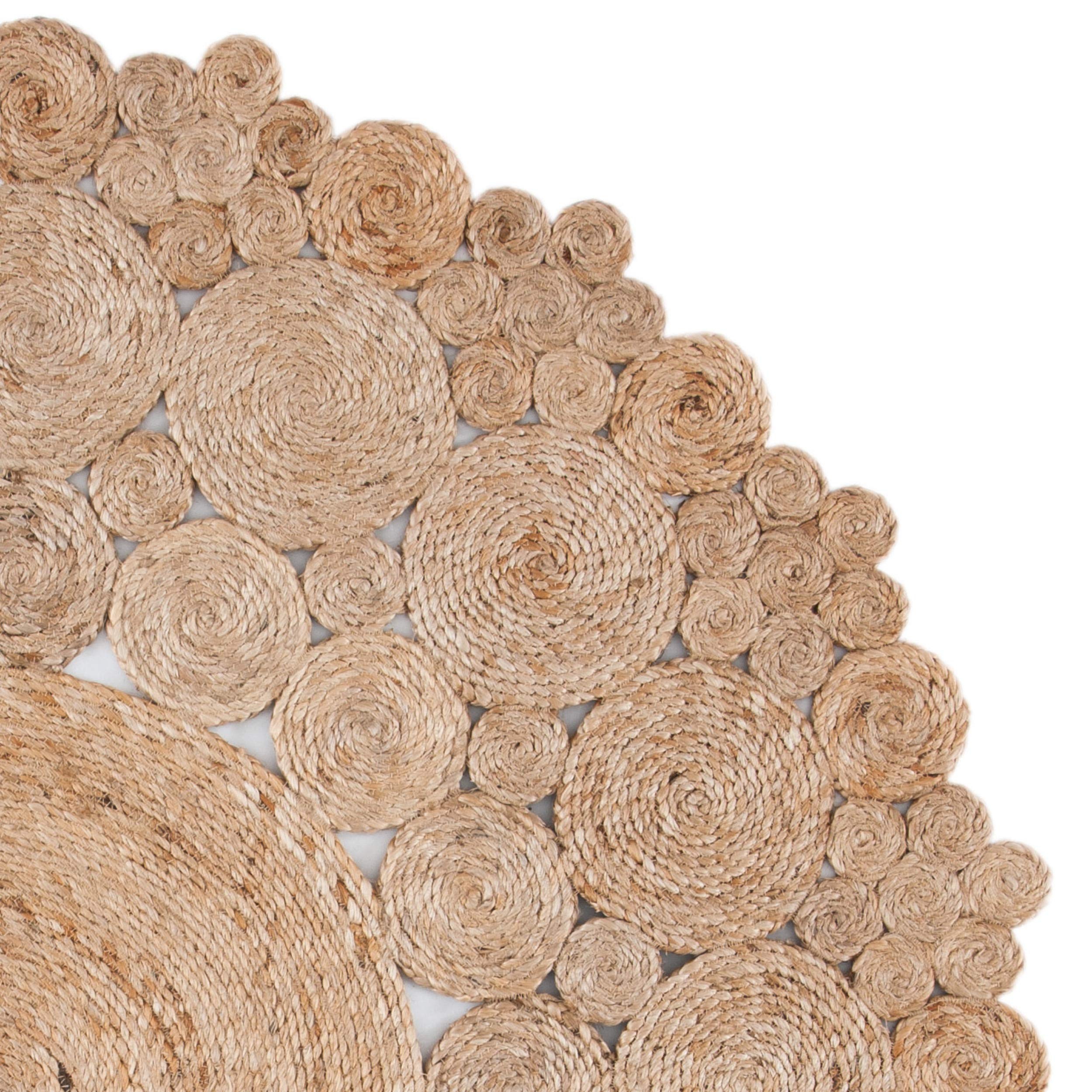 SAFAVIEH Handmade Jute Area Rug 5' Round - Natural Fiber Boho Chic Round Rug NFB245A for Living Room, Bedroom & Farmhouse Decor