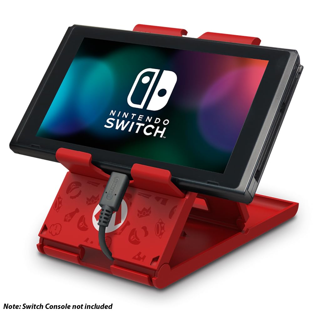 HORI Compact PlayStand - Mario Edition, Officially Licensed by Nintendo - Adjustable Stand for Nintendo Switch - Perfect for Gaming at Home or Travel