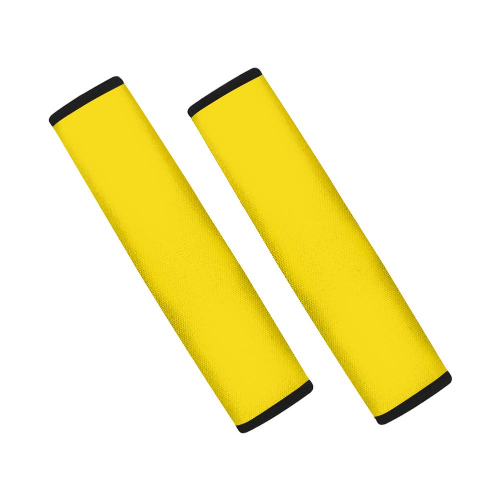Dreaweet Solid Color Yellow Seat Belt Shoulder Pads - Comfortable Car Accessories for Women & Kids - Protects Shoulders from Seat Belt Friction - Perfect for Long Drives, Road Trips & Daily Commutes
