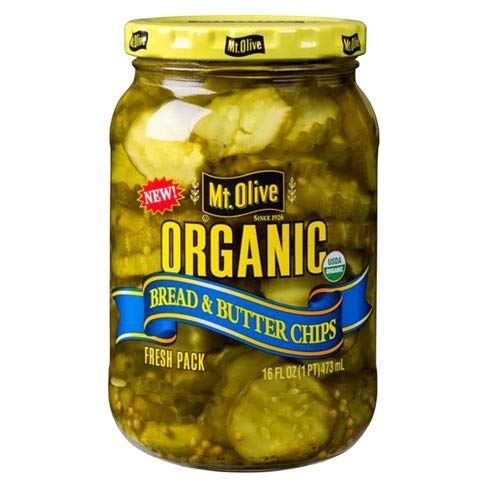LUV BOX - Pack of 6 Organic Bread & Butter Pickle Chips 16 Fl Oz (48 Oz Total) | Crispy Sweet & Tangy Snack | Perfect for Sandwiches, Burgers & Charcuterie Boards