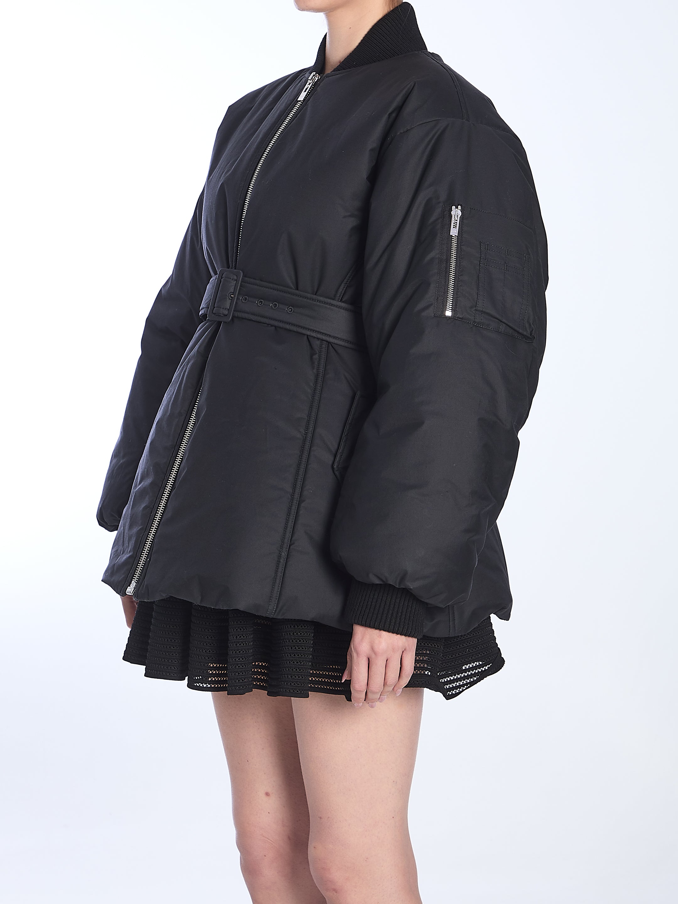 Alaia Black Belted Bomber Jacket - Women's Stylish Outerwear for Fall & Winter | Perfect for Casual Outings, Date Nights & Travel