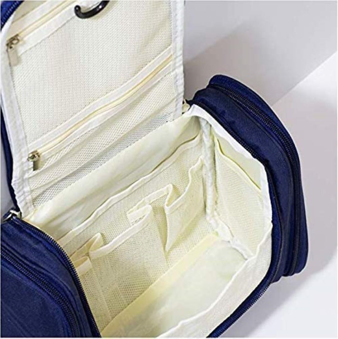 SHREE BALAJI PUMPS Waterproof Toiletry Bag for Women - Travel Makeup Pouch, Shower Wash Bag & Cosmetic Organizer with Hook (Black, 23 x 11 x 21 cm) - Perfect for Travel, Gym & Daily Use
