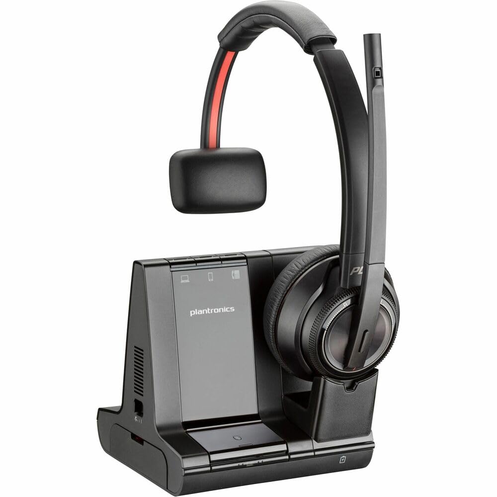 Poly Savi 8200 Wireless Headset with Noise Cancelling Mic - Premium Office Headphones for Business Calls & Remote Work | Compatible with UC Platforms like Zoom, Teams & RingCentral