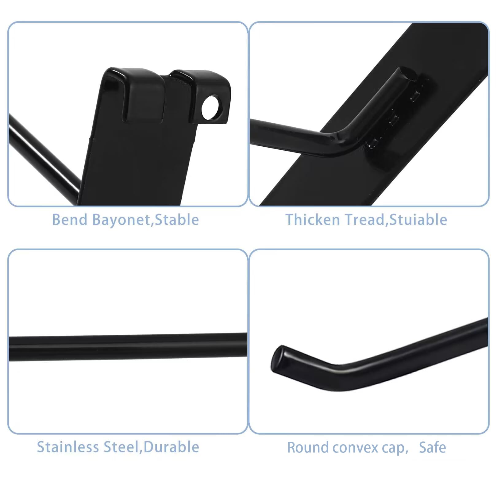50PC Black 6 Inch Gridwall Hooks - Heavy Duty Display Hooks for Retail Store Grid Wall Panels - Perfect for Clothing, Accessories & Merchandise Display in Boutiques, Malls & Trade Shows
