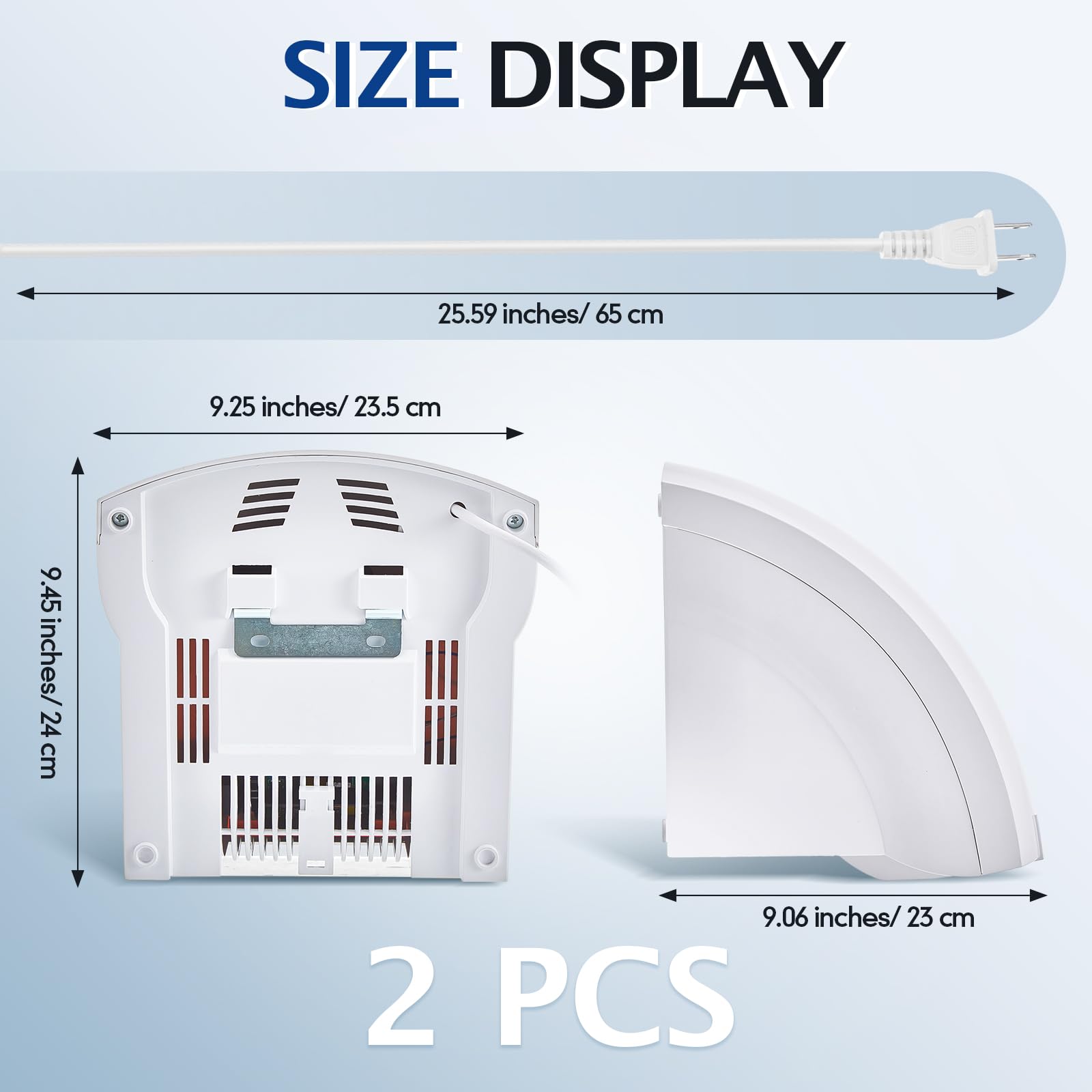 2 Pcs Commercial Electric Hand Dryer, 1200W 110V Automatic Air Dryer for Restroom, Office, Mall - Compact Wall-Mounted Hand Dryer for Home & Business Use, Fast & Hygienic Drying Solution