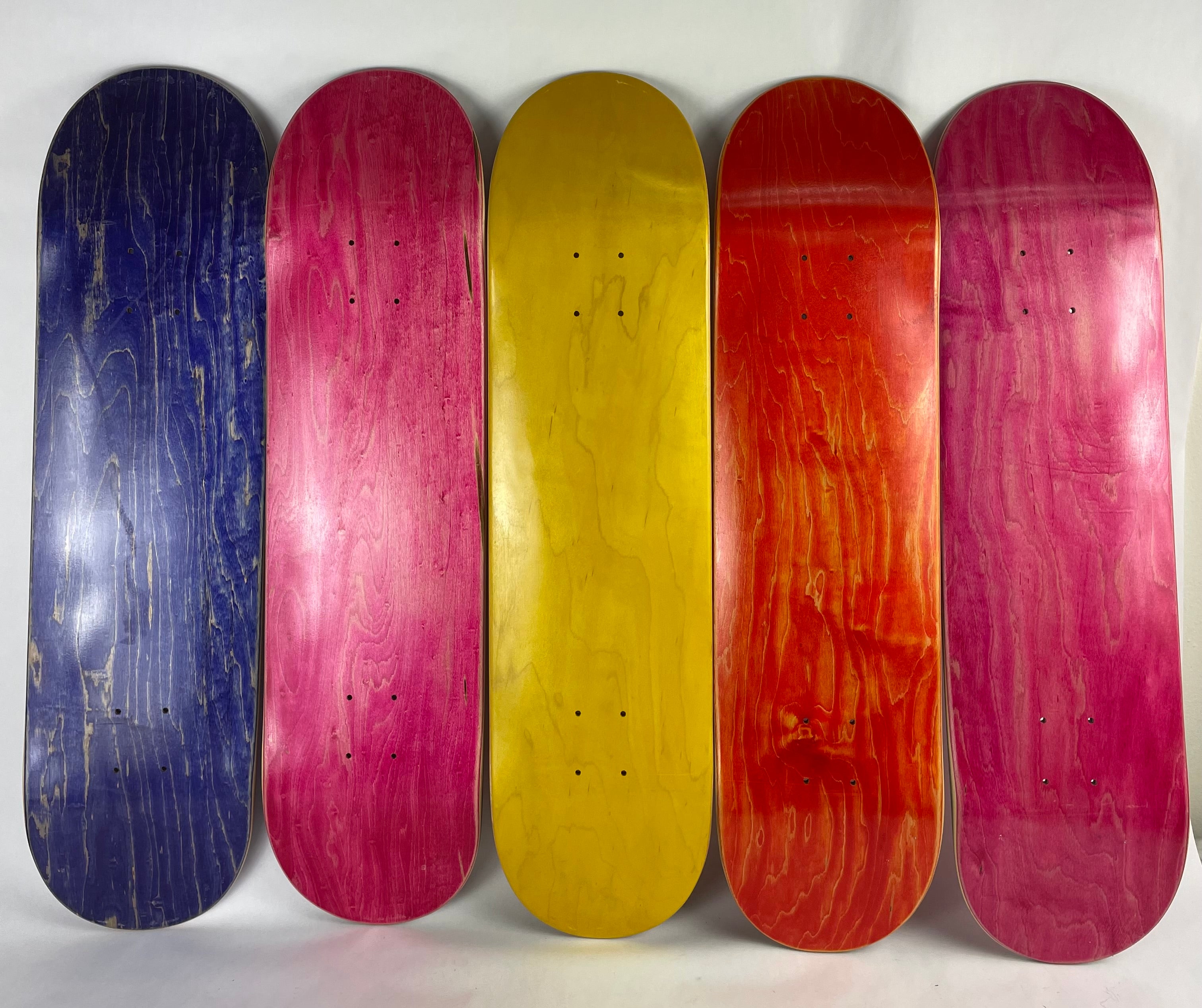 5-Pack Hardrock Blank Skateboard Decks - Top & Bottom Stains - Choose Your Size - Perfect for DIY Skateboard Customization & Street Skating
