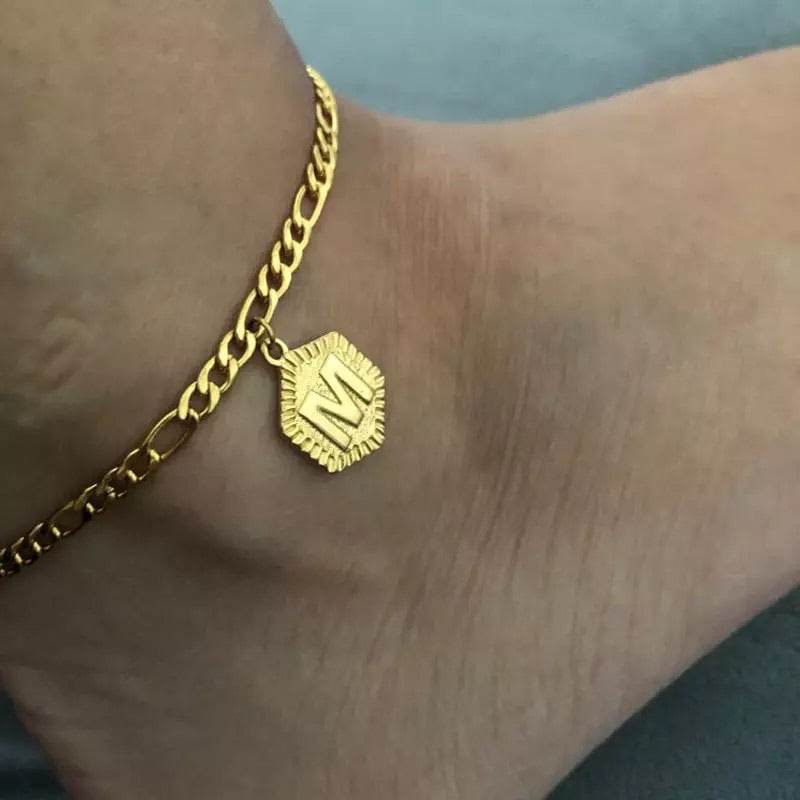Personalized Initial Anklet for Women - Custom Name Ankle Bracelet - Dainty Gold Plated Jewelry Gift for Her - Perfect for Beach, Vacation & Everyday Wear