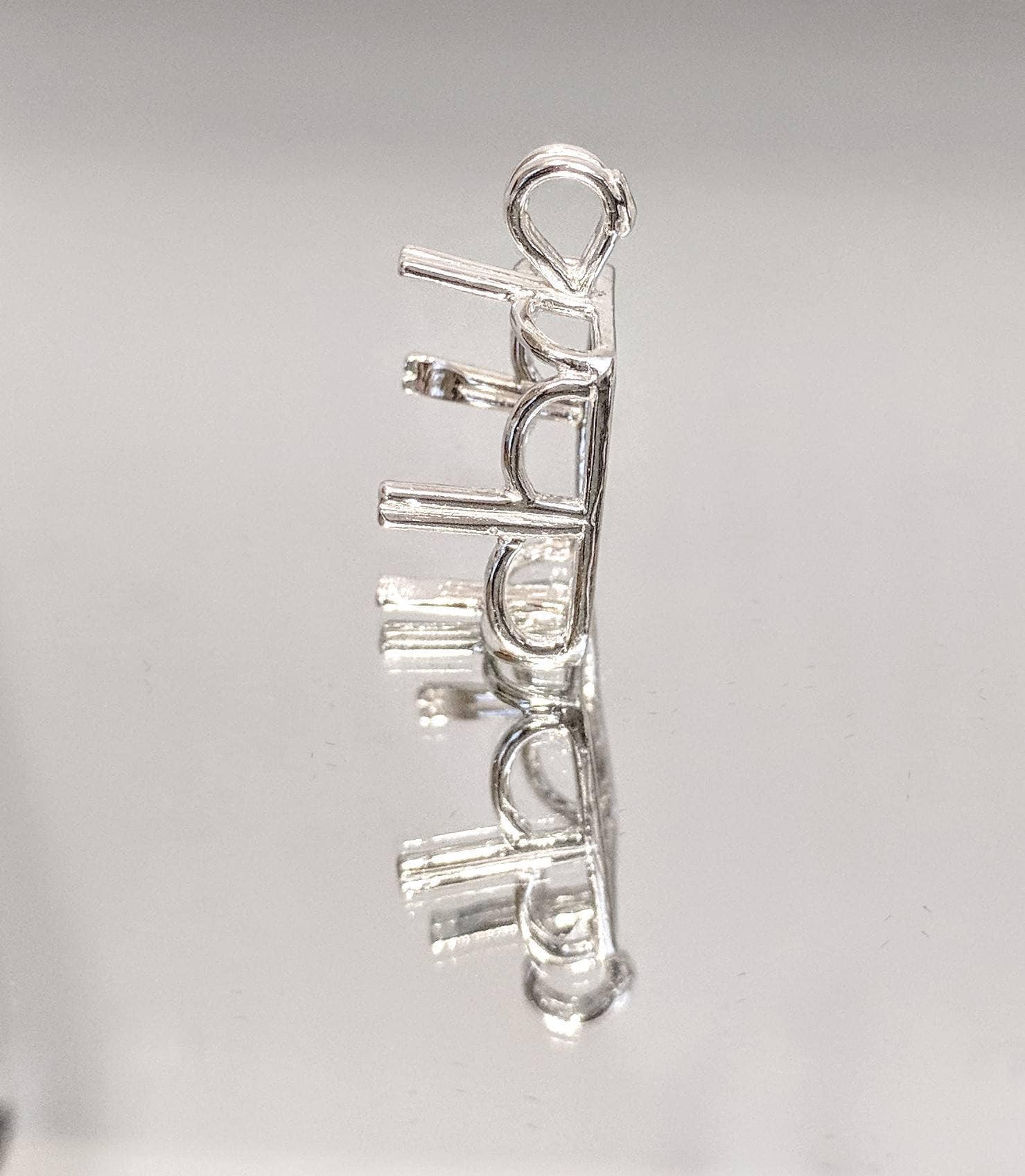 10x8mm & 20x15mm Emerald Cut Pendant Setting - Solid Sterling Silver or 14K Gold (Yellow/White) - Handcrafted in USA - Perfect for Engagement Rings, Anniversary Gifts & Jewelry Making