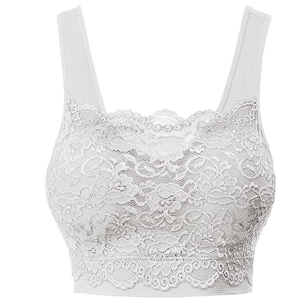 Women's Floral Lace Camisole with Built-in Bra - Full Coverage Comfortable Tank Top for Under Clothes, Sports & Everyday Wear