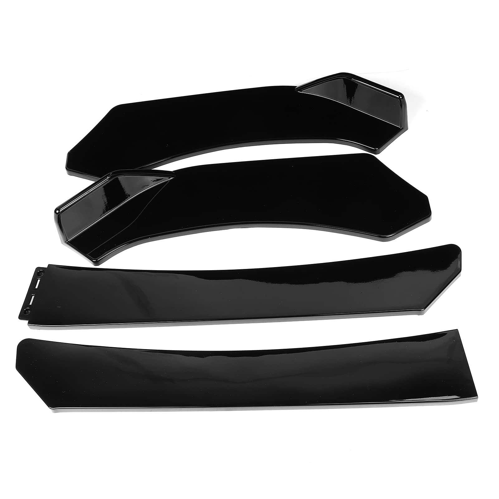 Qqmora Universal 4-Piece Front Bumper Splitter Lip Kit - Car Lower Chin Diffuser & Spoiler Body Kit for Enhanced Aerodynamics & Sporty Look - Perfect for Street Racing, Car Shows & Performance Upgrades