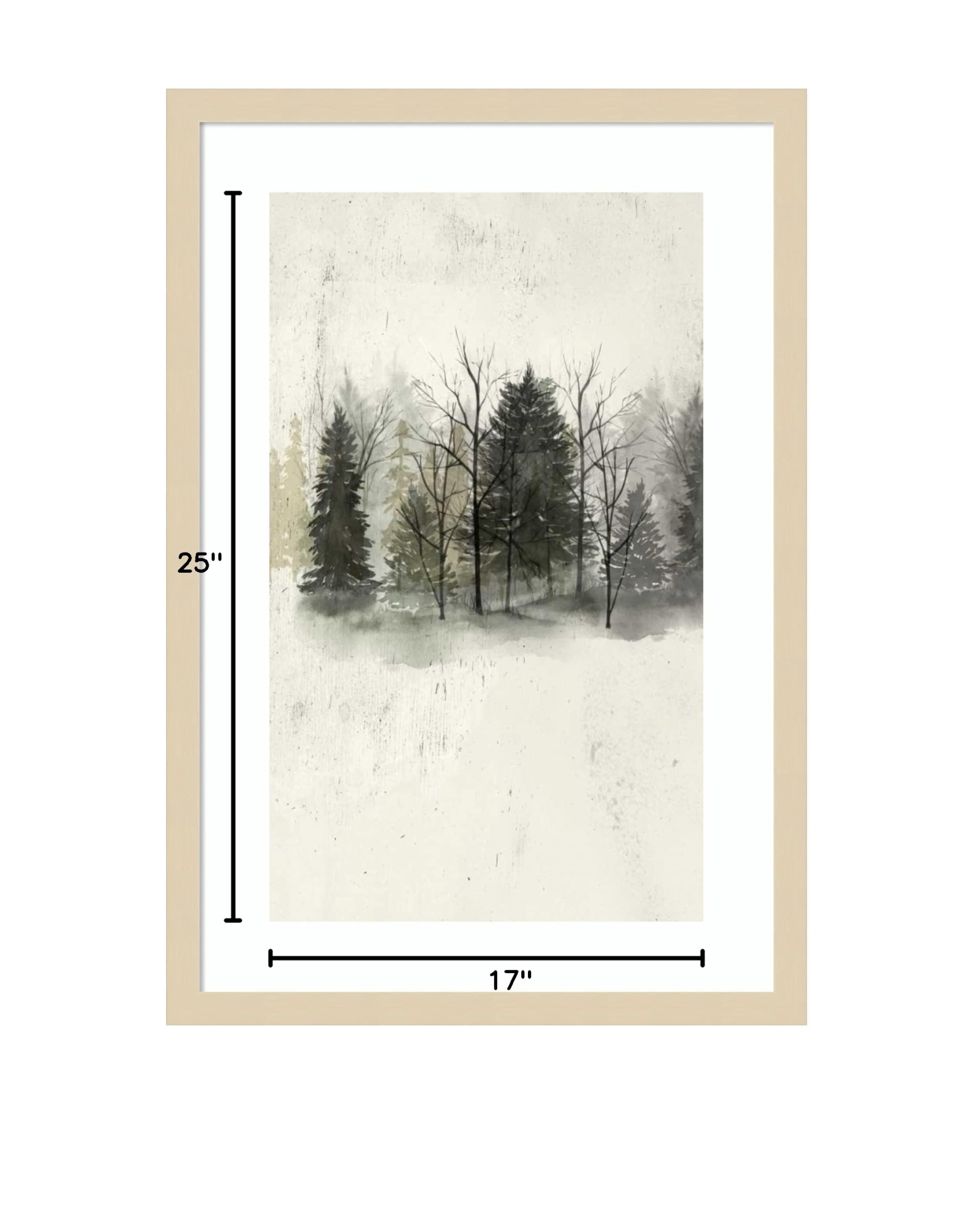 Amanti Art Framed Wall Art Print 25x17 - Textured Treeline Landscape Painting by Grace Popp - Rustic Farmhouse Decor - Medium Poster Artwork for Living Room, Bedroom, Bathroom & Kitchen - Perfect for Home, Office and Gift Giving