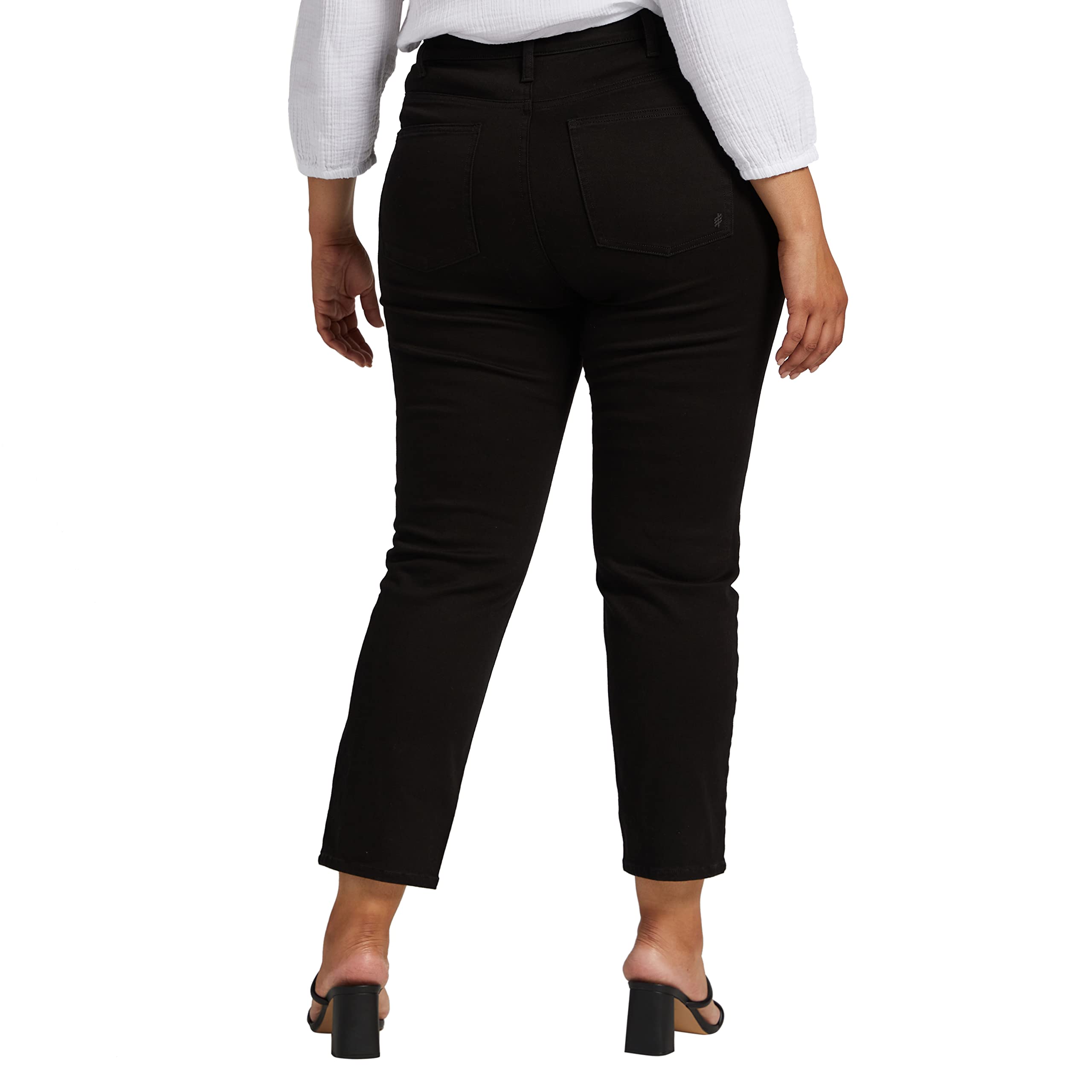 Silver Jeans Co. Women's Plus Size Infinite Fit High Rise Straight Leg Jeans - Comfortable Stretch Denim for Casual Wear & Everyday Outfits