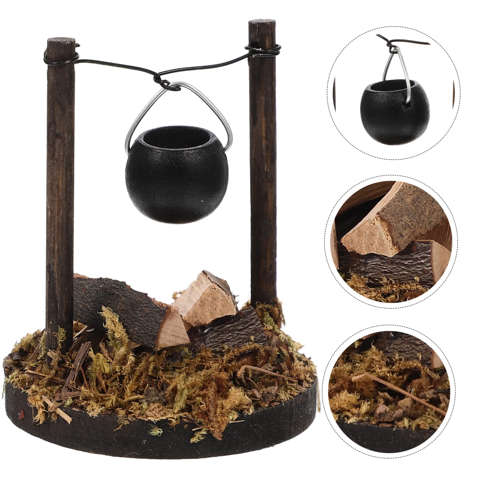 Vaguelly Delicate Miniature Outdoor Stove - Tiny Wooden Stove for Dollhouse & Fairy Garden Decor - Perfect for Indoor Miniature Displays & Outdoor Fairy Garden Scenes