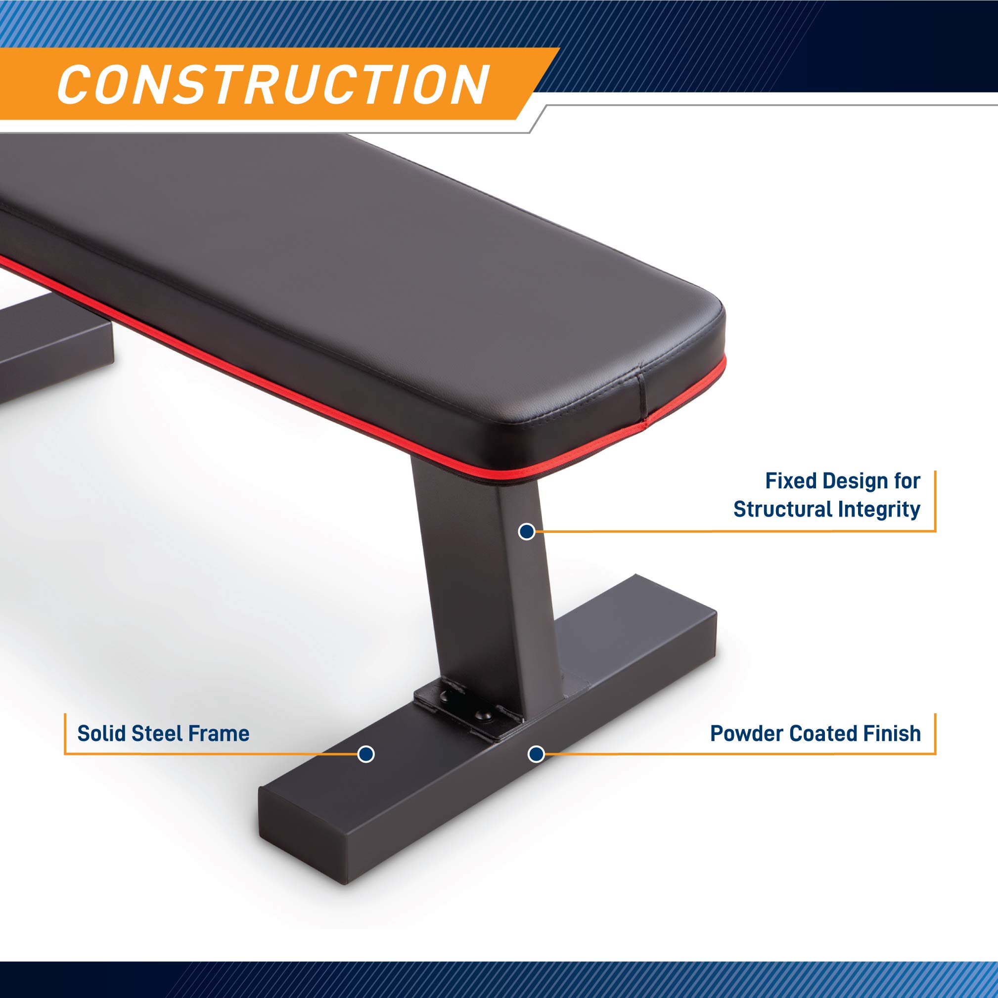 Marcy Flat Utility Weight Bench for Home Gym - Adjustable Strength Training Bench for Dumbbell, Barbell & Ab Exercises - Perfect for Home Workouts & Fitness Training