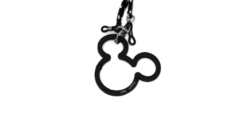 JINS x Disney Collection Glasses Strap (Black) - Adjustable Eyewear Holder for Sports, Reading & Daily Use - Secure Anti-Slip Neck Cord for Glasses & Sunglasses