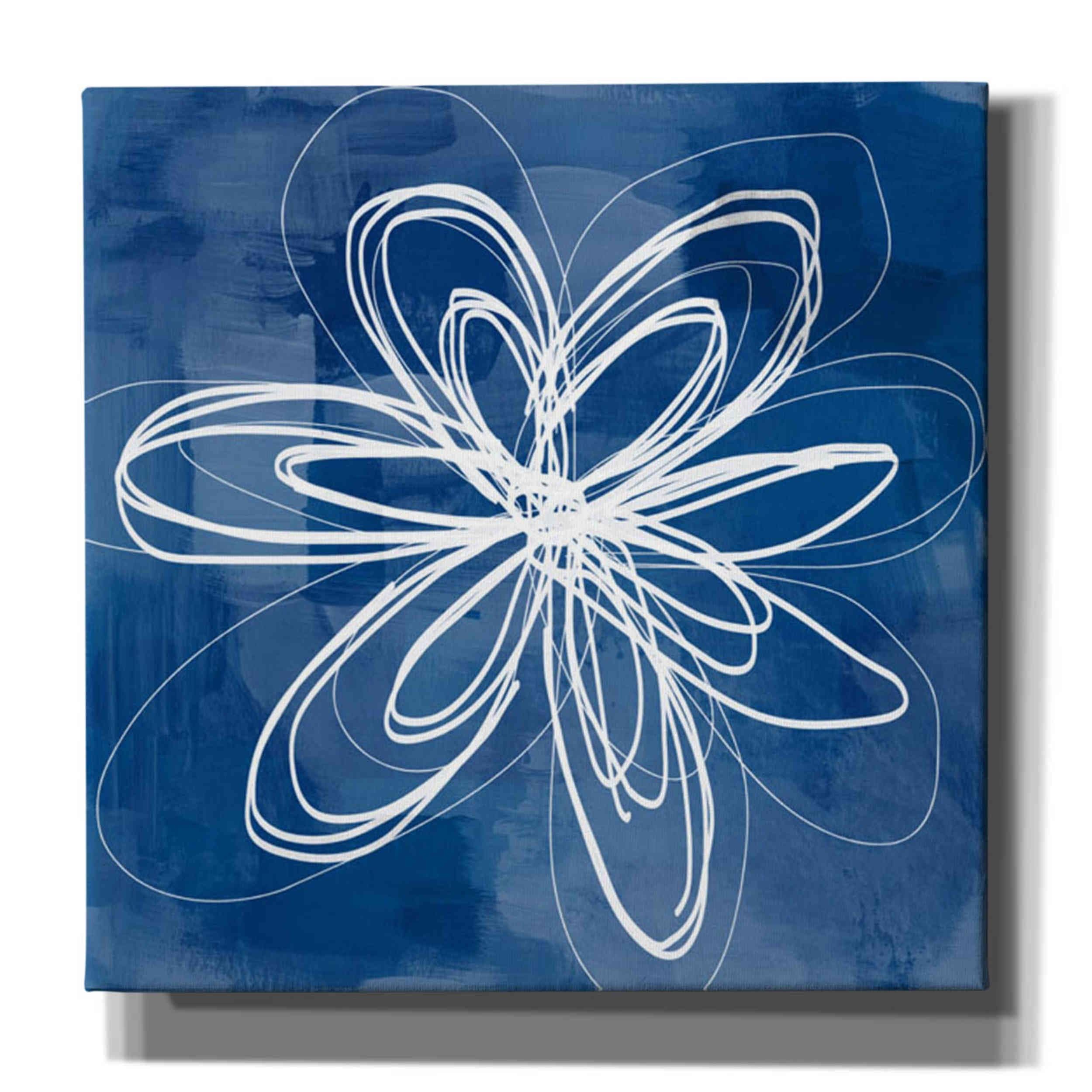 Painted Sky Flower by Linda Woods - 26x26 Inch Modern Canvas Wall Art for Living Room, Bedroom & Office Decor