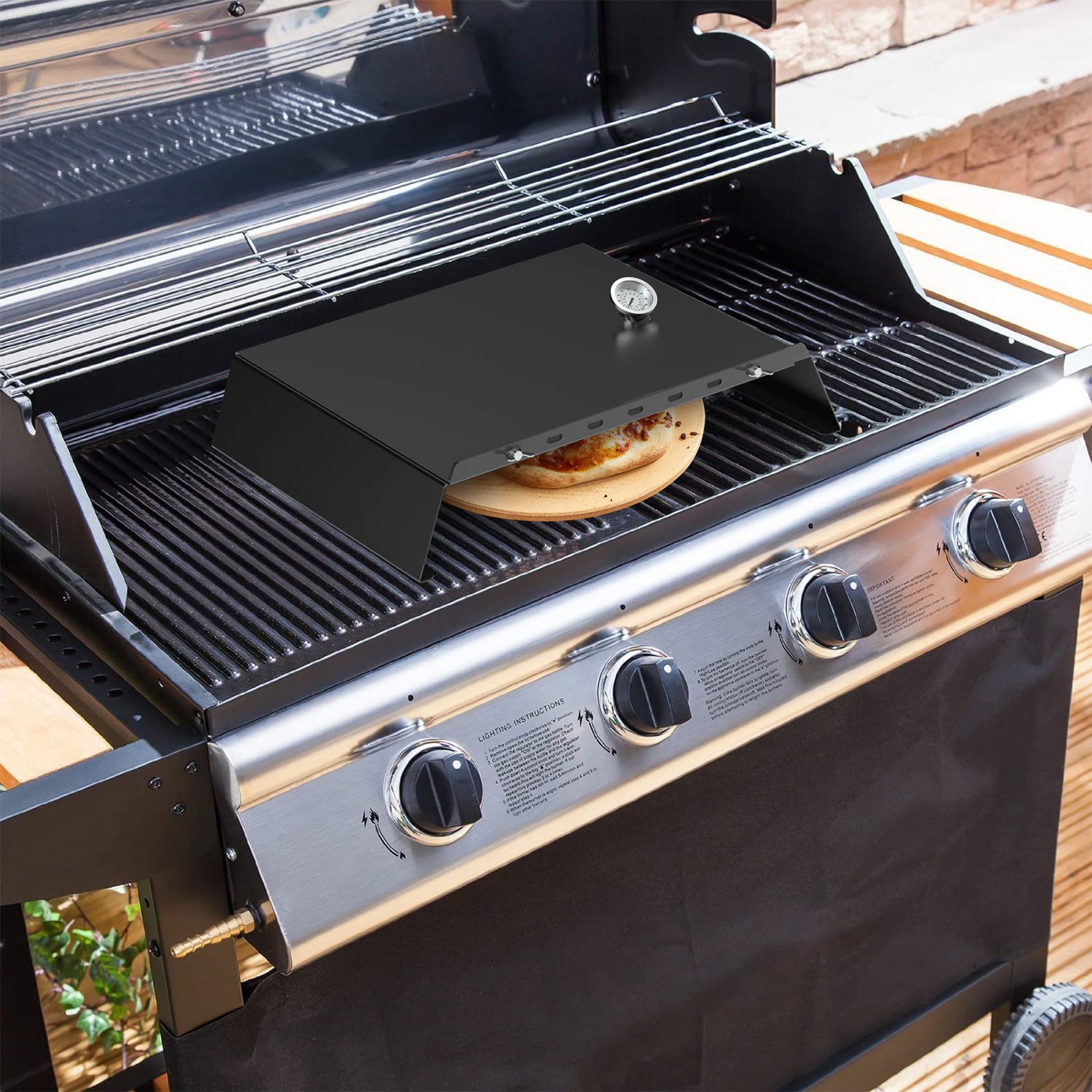 **Skyflame Universal Metal Pizza Oven Kit – Adjustable 20-30 Inch Width for Gas & Pellet Grills – Outdoor BBQ Grill Conversion Kit – Perfect for Backyard Parties, Camping & Home Cooking**