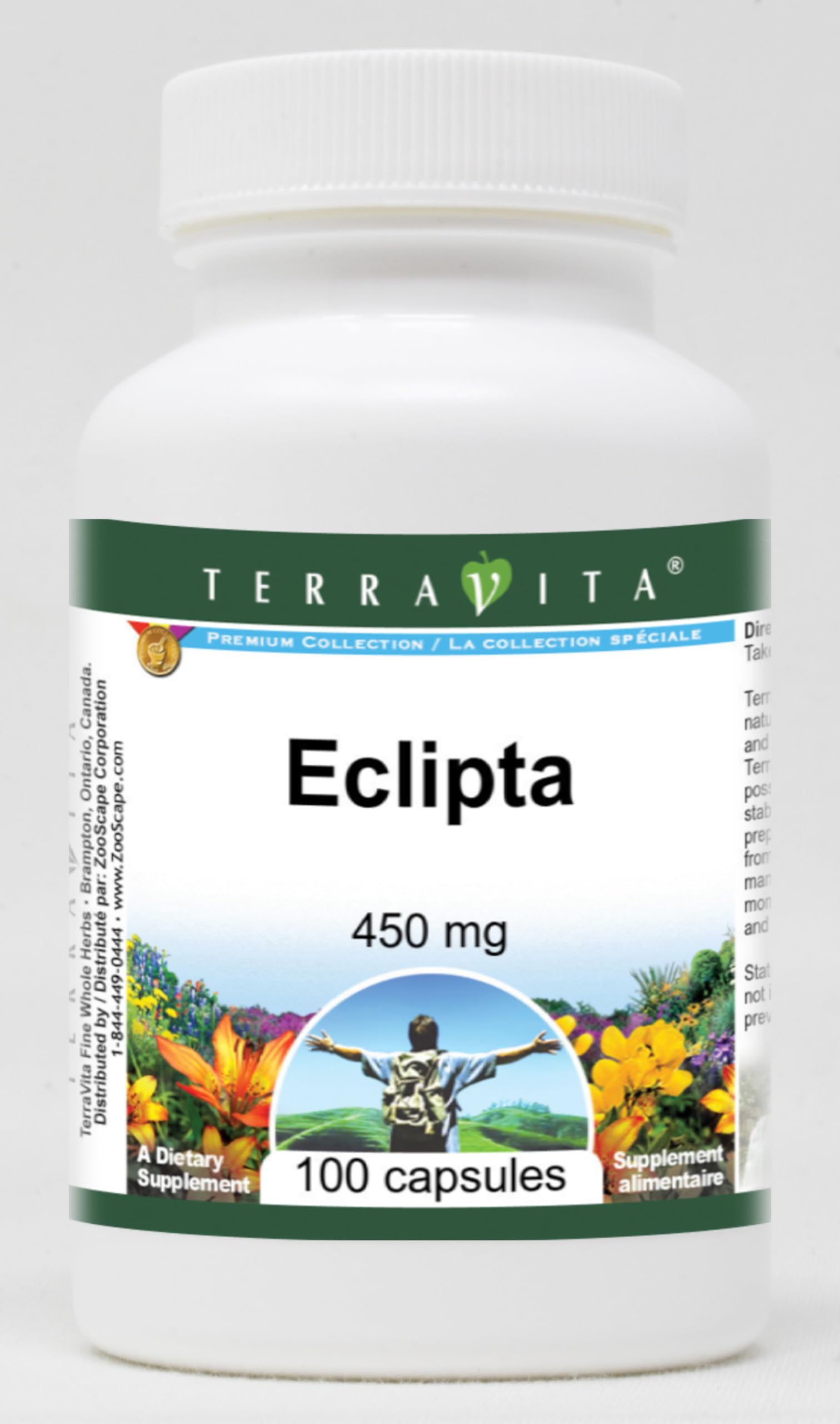 Eclipta - 450mg Herbal Supplement (100 Capsules per Bottle, 2-Pack) for Hair Growth & Liver Support - Natural Ayurvedic Remedy for Men & Women