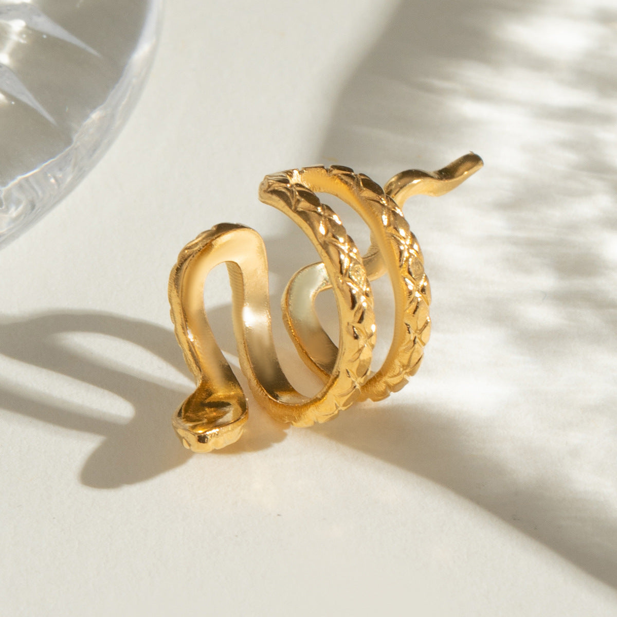Rose Gold Snake Serpent Climber Earrings - Non-Piercing Cuff Earrings for Women | Fashion Jewelry Gift for Parties, Date Night & Special Occasions