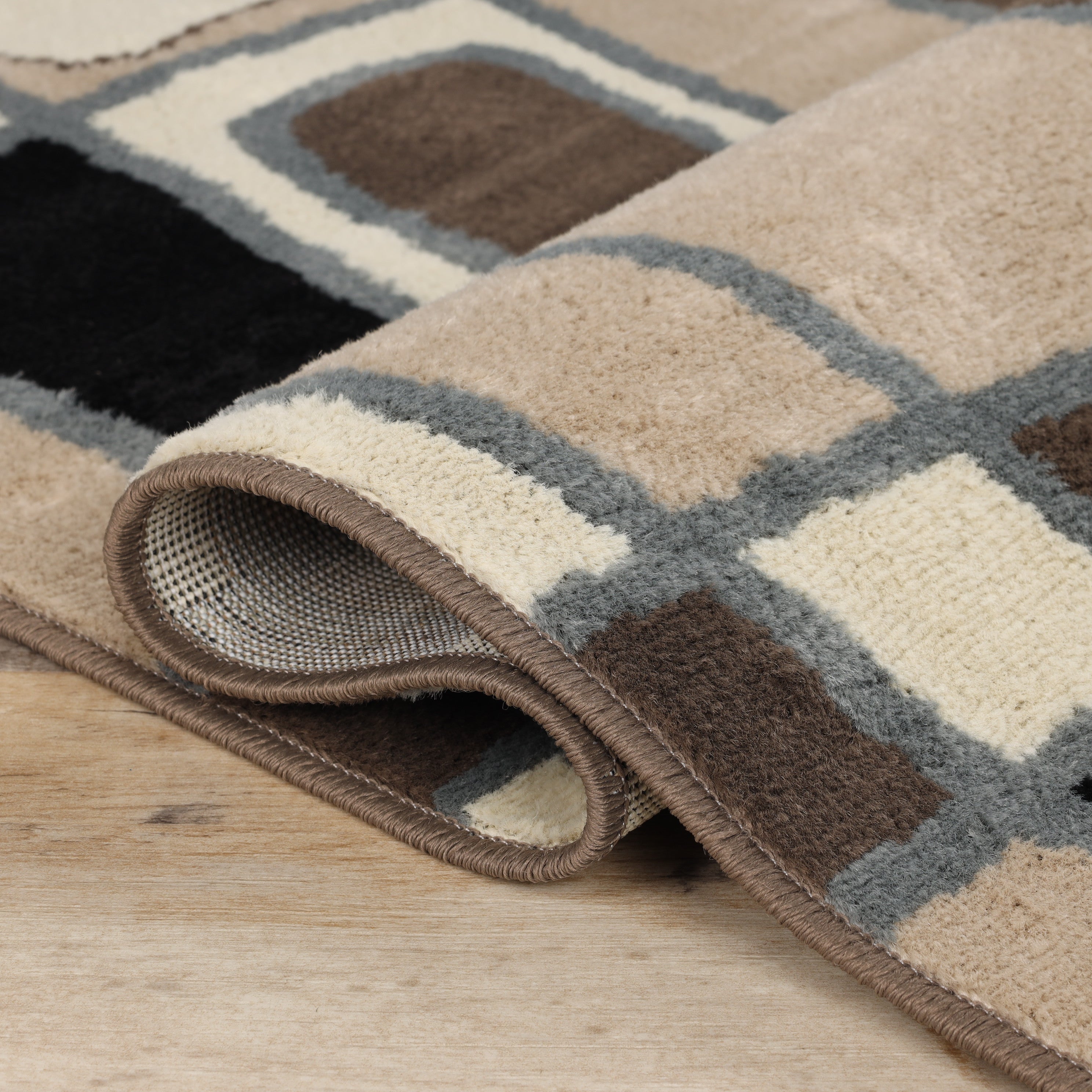 Modern Abstract Geometric Indoor Area Rug - Non-Slip Cobblestone Design for Living Room, Bedroom & Office Decor