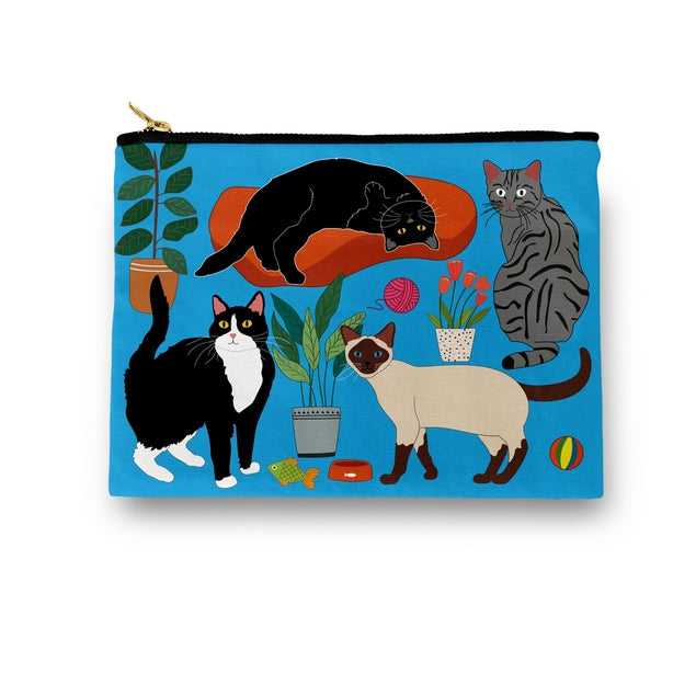 Cute Kitty Cat Cosmetic Bag for Women - Portable Travel Makeup Pouch with Zipper - Perfect for Toiletries, Makeup, Jewelry & Travel Accessories