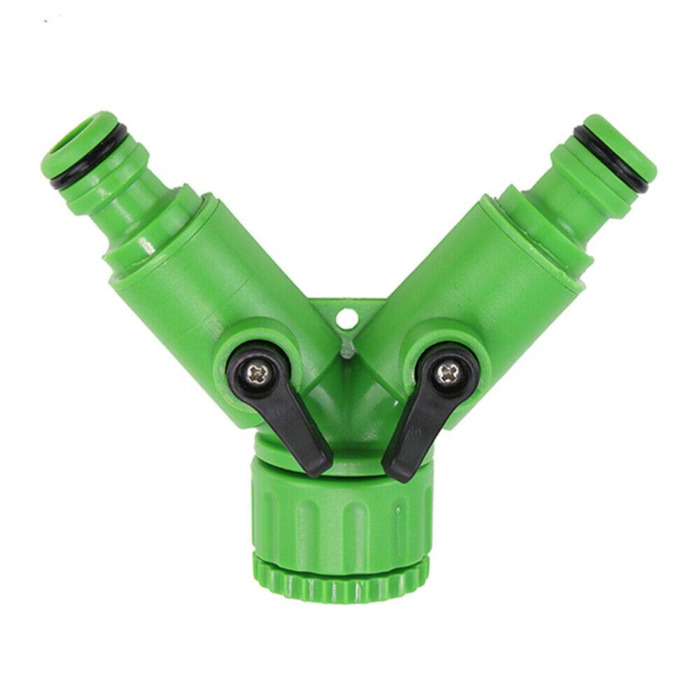 SENRISE 2-Pack Plastic Water Hose Connector - Quick Connect Garden Hose Tap Adapter for Outdoor Faucet, Sprinkler & Washing (2-Way Tap Connector) - Perfect for Lawn Irrigation, Car Washing & Outdoor Cleaning